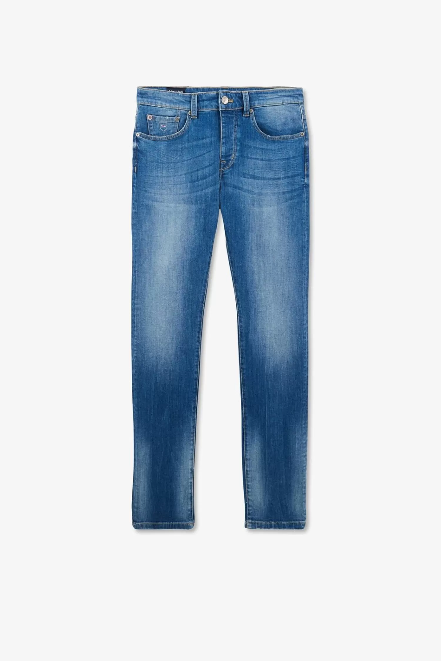 Eden Park Jean Bleu Delave En Coton Denim Stretch Coupe Slim-Homme Pantalons