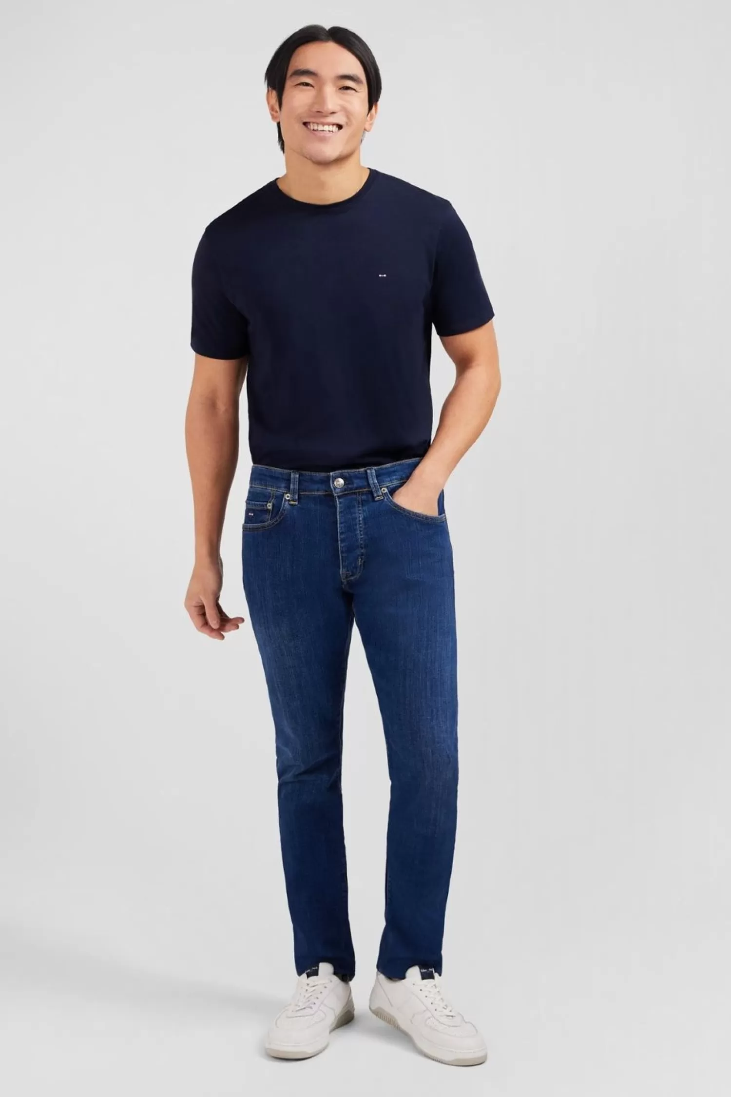 Eden Park Jean Bleu En Coton Stretch-Homme Pantalons