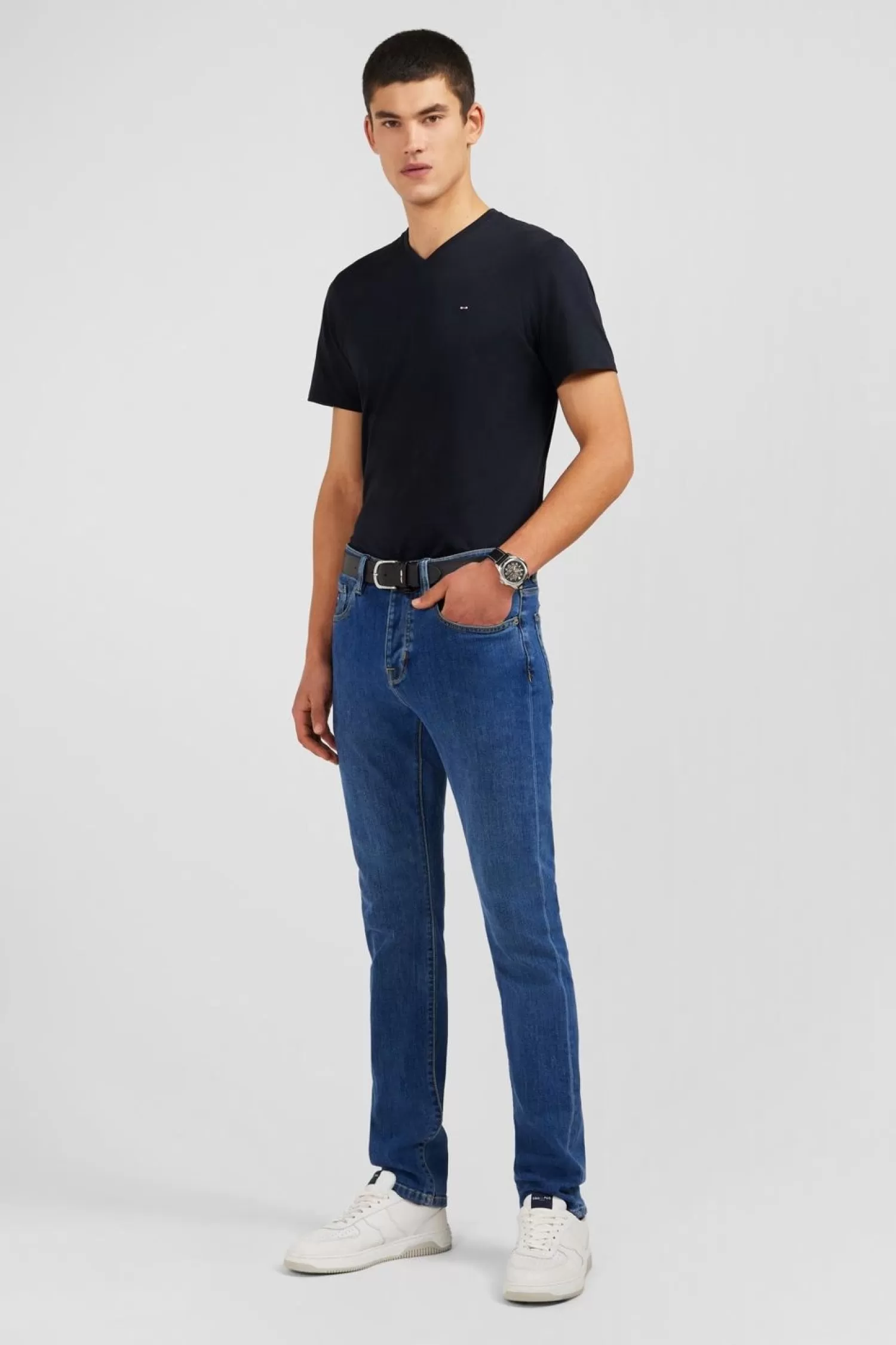 Eden Park Jean Bleu En Coton Stretch-Homme Pantalons