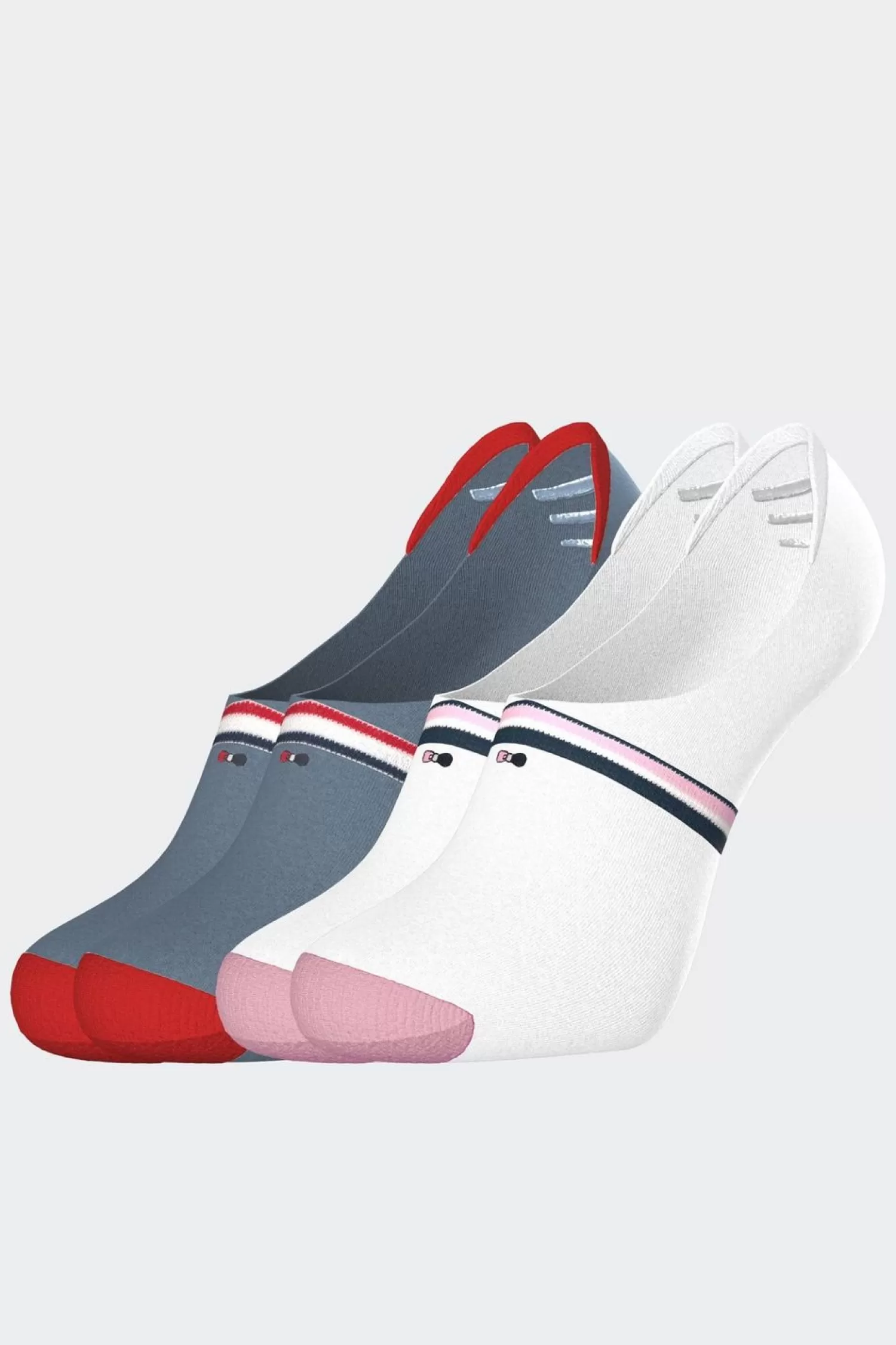 Eden Park Lot De 2 Paires De Chaussettes Basses A Details Tricolores En Coton Stretch-Homme Chaussettes