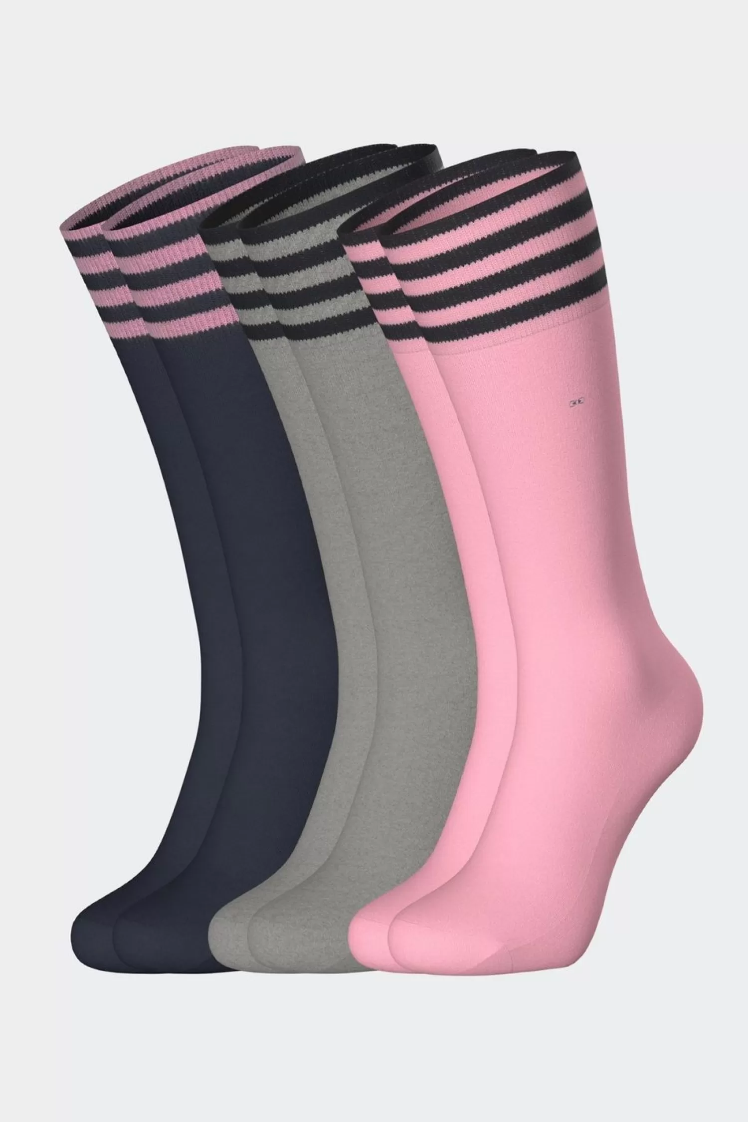 Eden Park Lot De 2 Paires De Chaussettes Basses A Details Tricolores En Coton Stretch-Homme Chaussettes