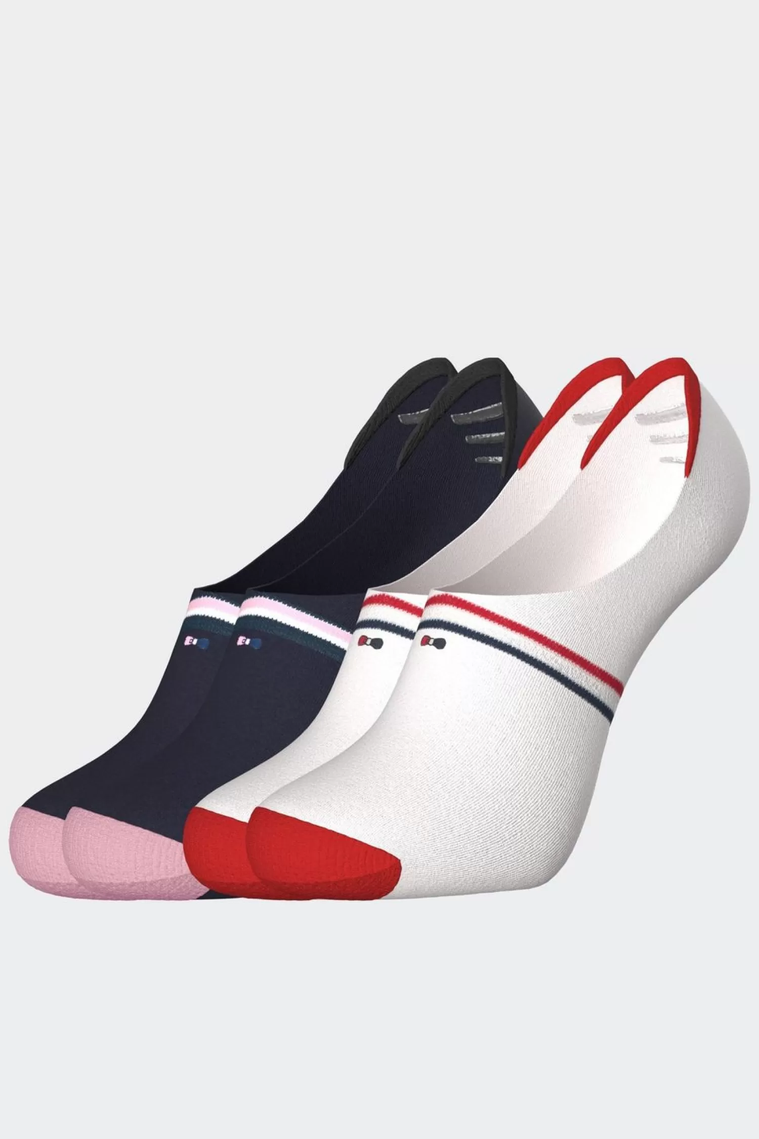 Eden Park Lot De 2 Paires De Chaussettes Basses A Details Tricolores En Coton Stretch-Homme Chaussettes