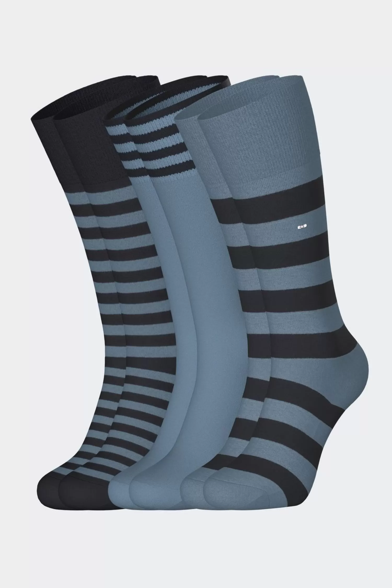 Eden Park Lot De 3 Paires De Chaussettes Cerclees Ciel En Coton Stretch-Homme Chaussettes