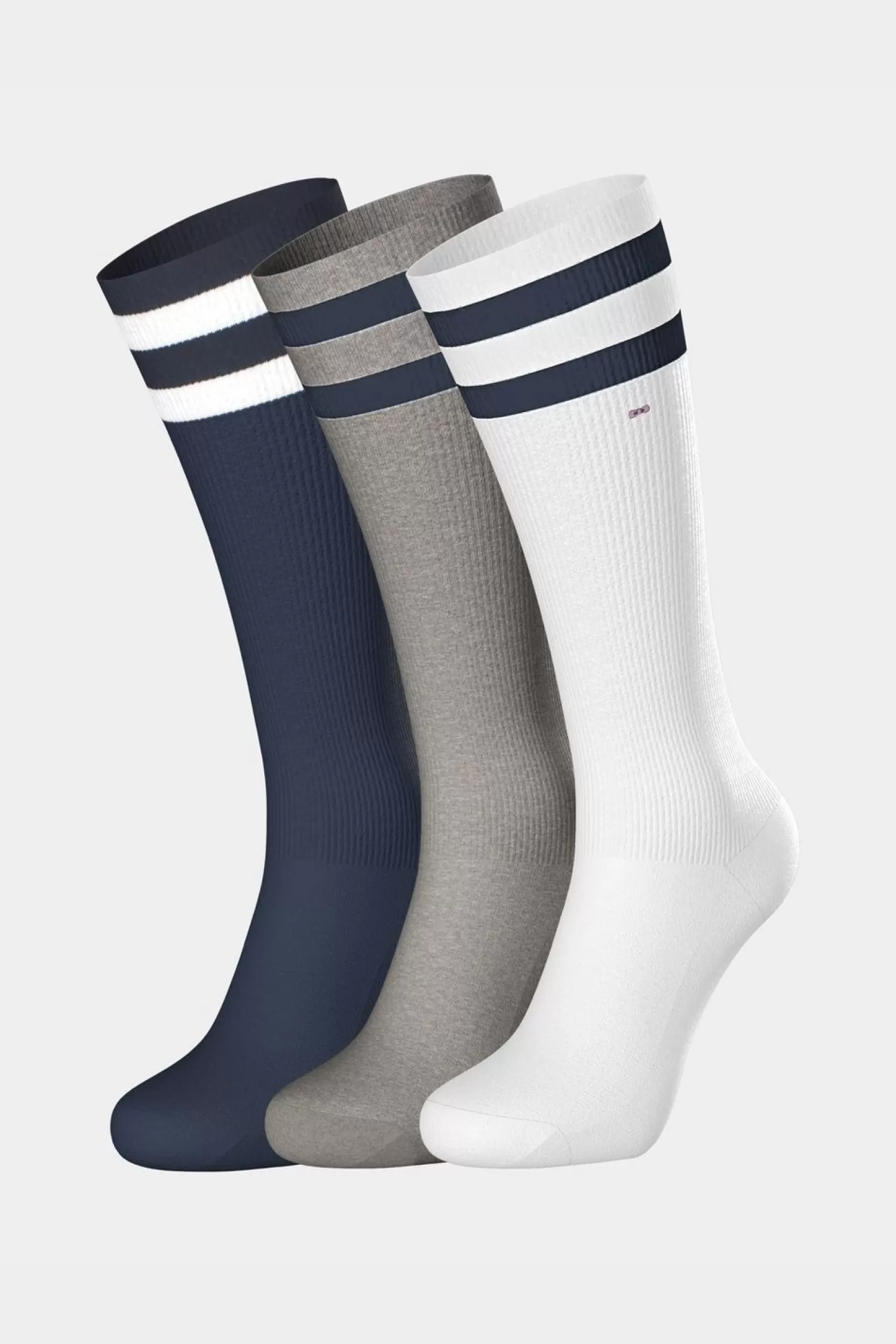 Eden Park Lot De 3 Paires De Chaussettes Marine A Bords Cercles En Coton Stretch-Homme Chaussettes