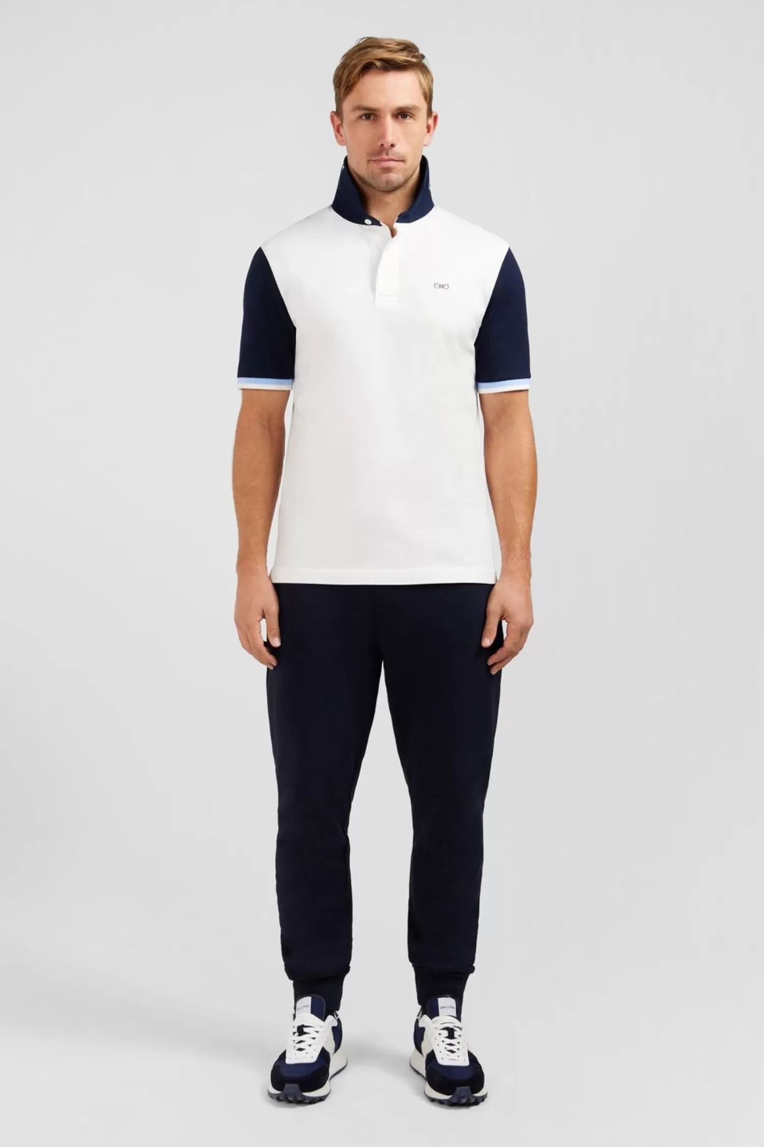 Eden Park Maillot Blanc Colorblock A Broderie N°10 Au Dos-Homme Maillots De Rugby