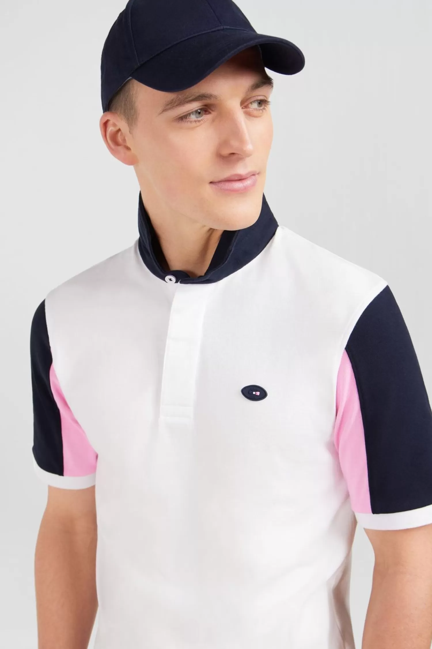 Eden Park Maillot Blanc Colorblock A Broderie N°10 Au Dos-Homme Maillots De Rugby