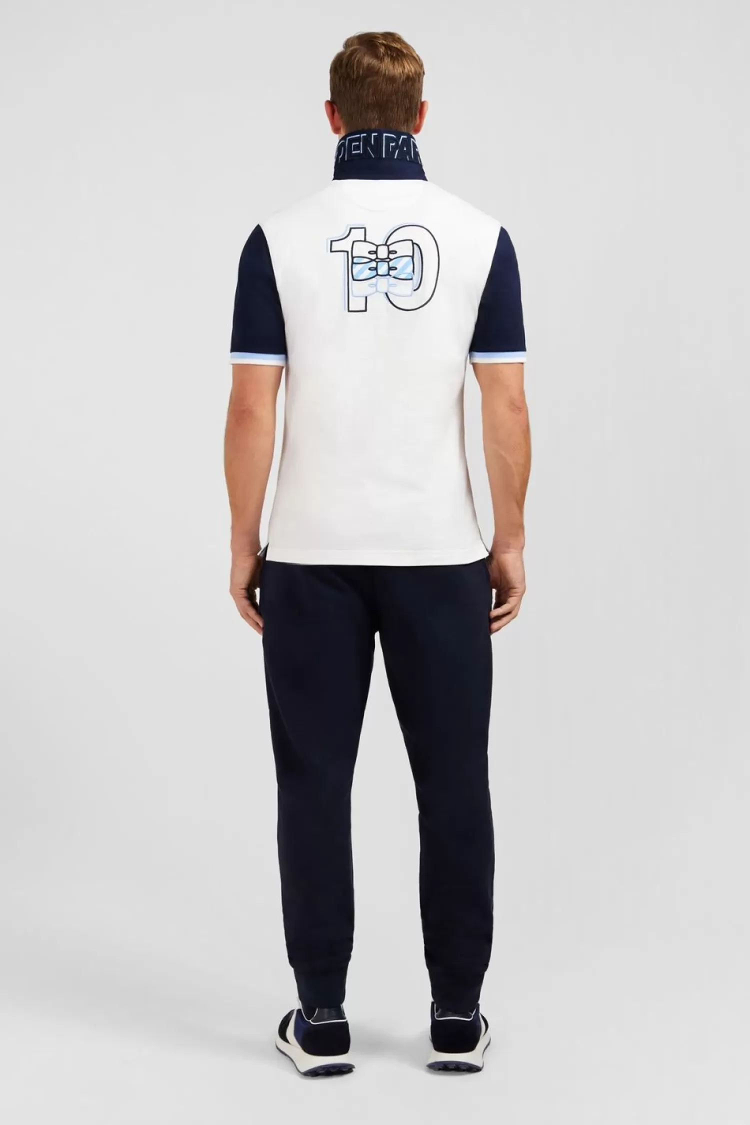 Eden Park Maillot Blanc Colorblock A Broderie N°10 Au Dos-Homme Maillots De Rugby