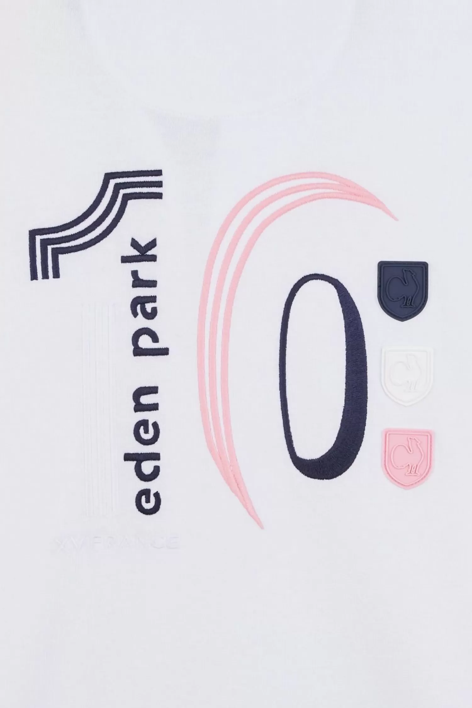 Eden Park Maillot Blanc Colorblock A Broderie N°10 Au Dos-Homme Maillots De Rugby