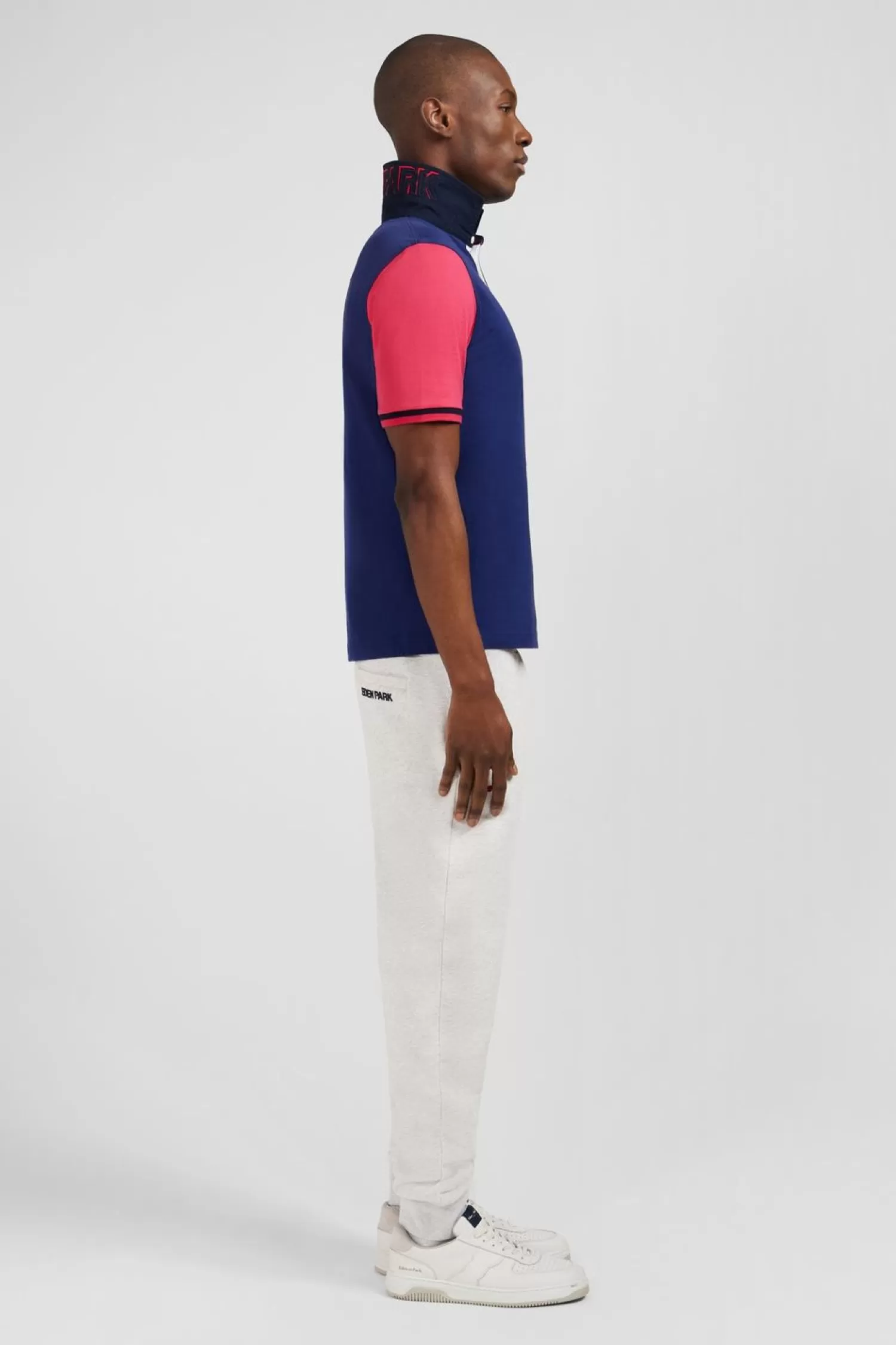 Eden Park Maillot Bleu Colorblock A Broderie N°10 Au Dos-Homme Maillots De Rugby