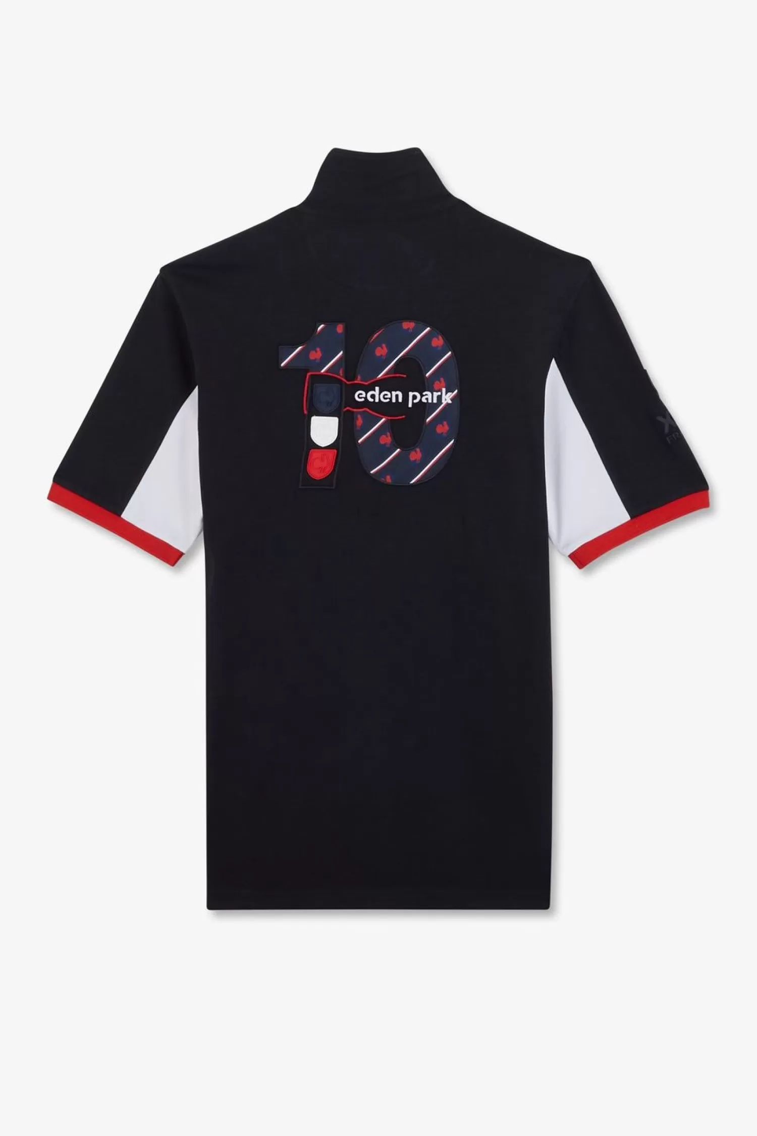 Eden Park Maillot Bleu Fonce Colorblock A Broderie N°10 Au Dos-Homme Maillots De Rugby