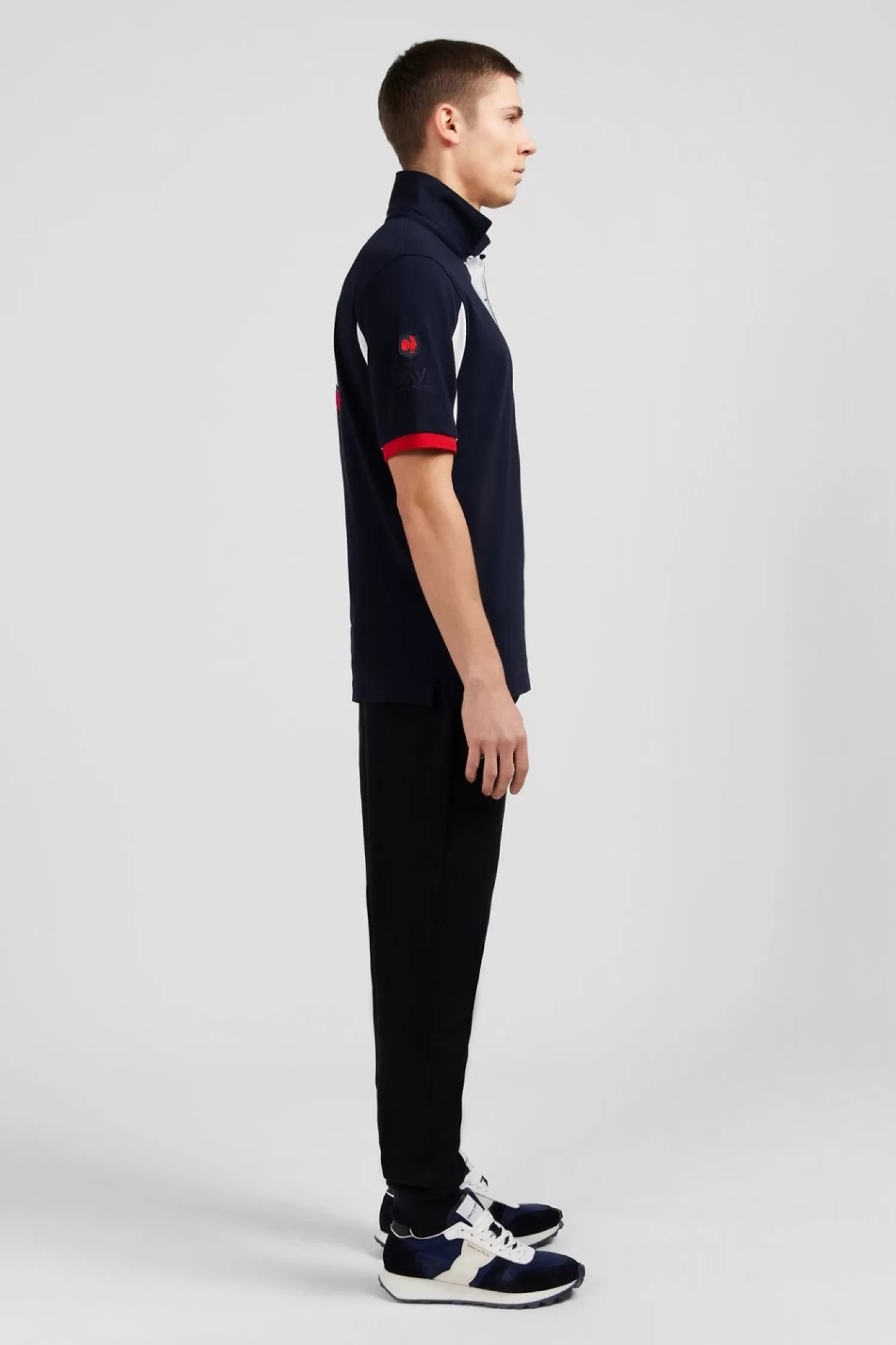 Eden Park Maillot Bleu Fonce Colorblock A Broderie N°10 Au Dos-Homme Maillots De Rugby