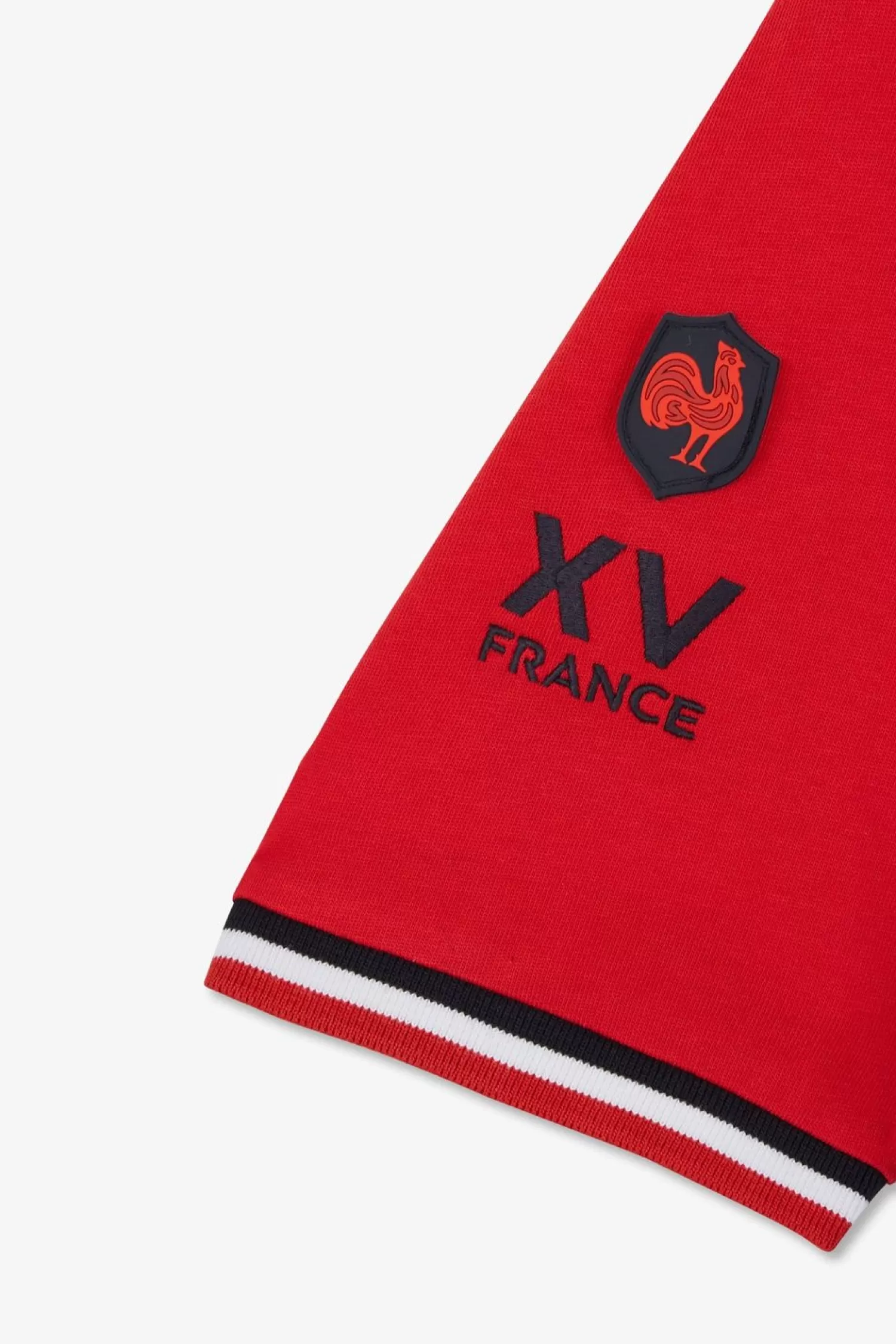 Eden Park Maillot Rouge Colorblock A Broderie Coq Au Dos-Homme Maillots De Rugby