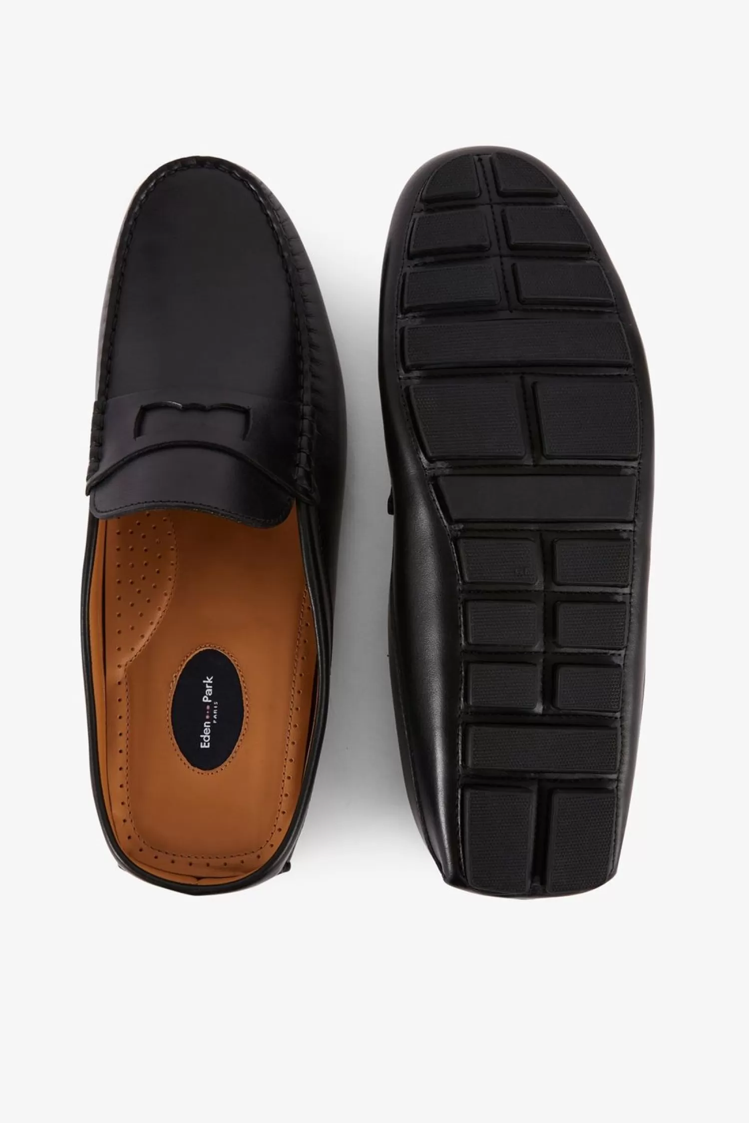 Eden Park Mocassins Noirs En Cuir-Homme Mocassins