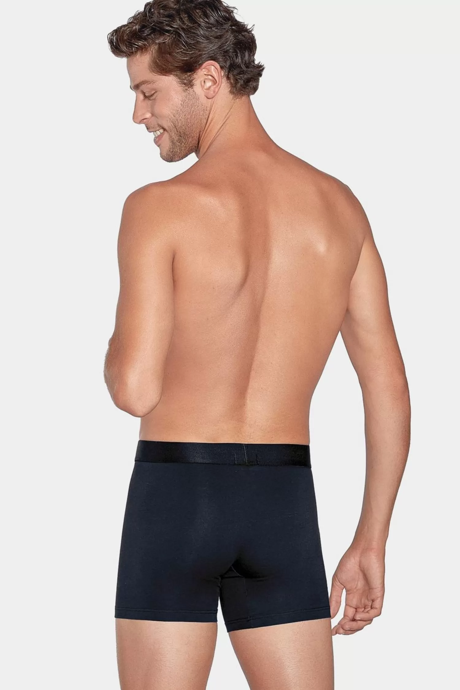 Eden Park Pack De 2 Boxers Blanc Rayures Bleu Ciel Et Uni Bleu Fonce-Homme Sous-Vêtements