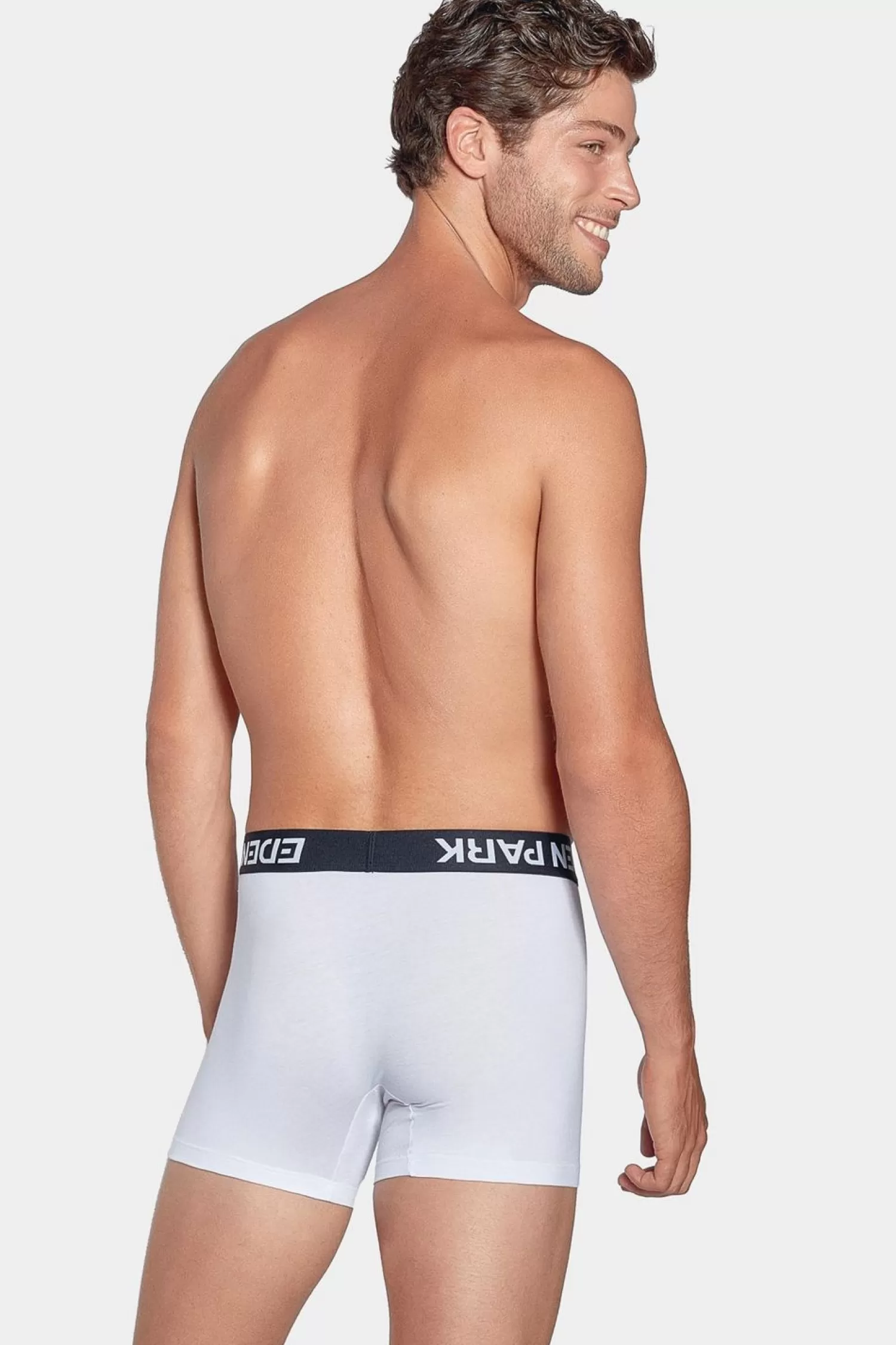 Eden Park Pack De 2 Boxers Bleu Et Blanc Uni Ceinture Contrastante-Homme Sous-Vêtements