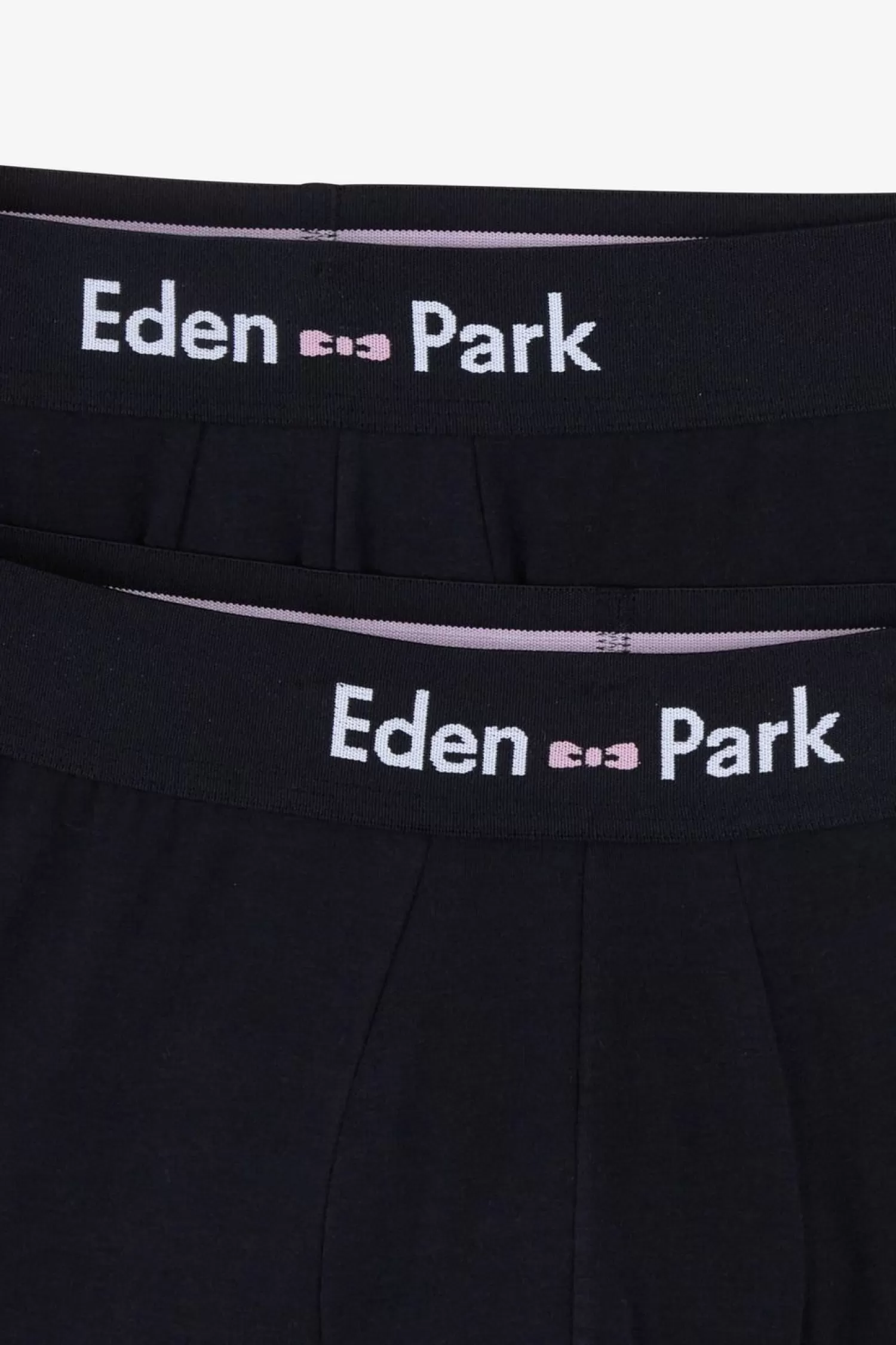Eden Park Pack De 2 Boxers Bleu Marine Details Rayures Et Uni-Homme Sous-Vêtements