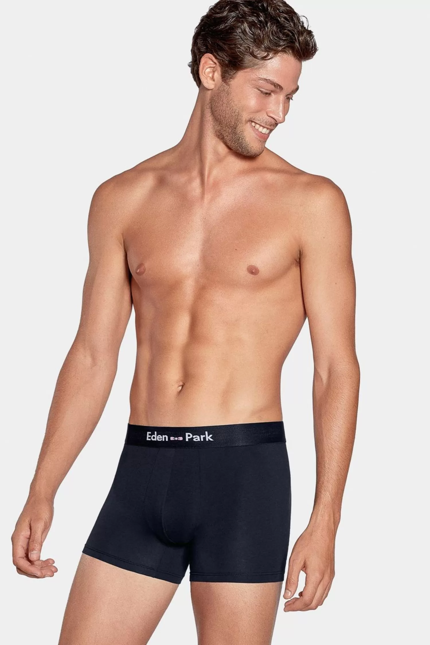 Eden Park Pack De 2 Boxers Bleu Uni Et Micro-Motifs Ep-Homme Sous-Vêtements