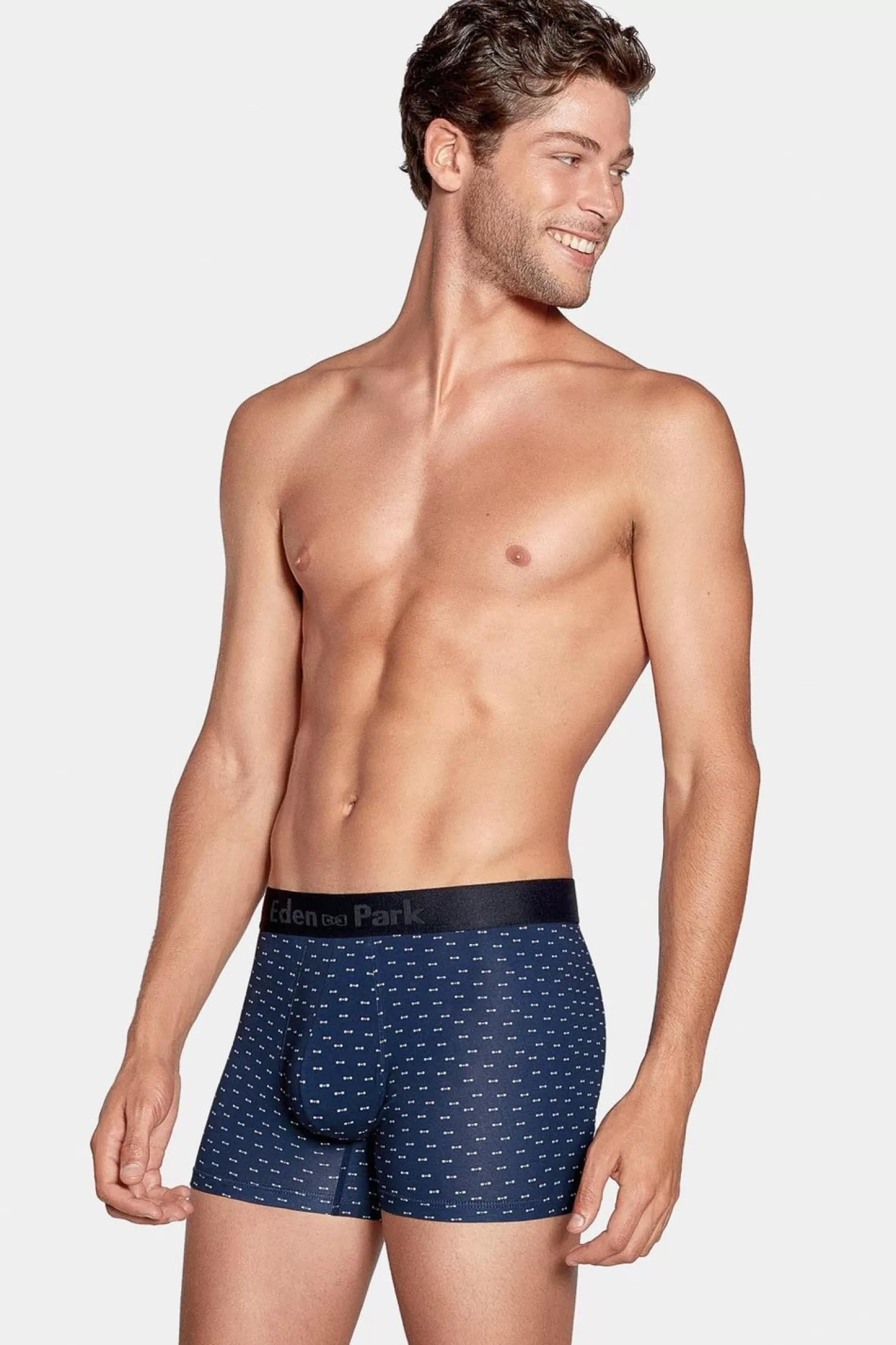 Eden Park Pack De 2 Boxers Bleu Uni Et Noeuds Papillon-Homme Sous-Vêtements