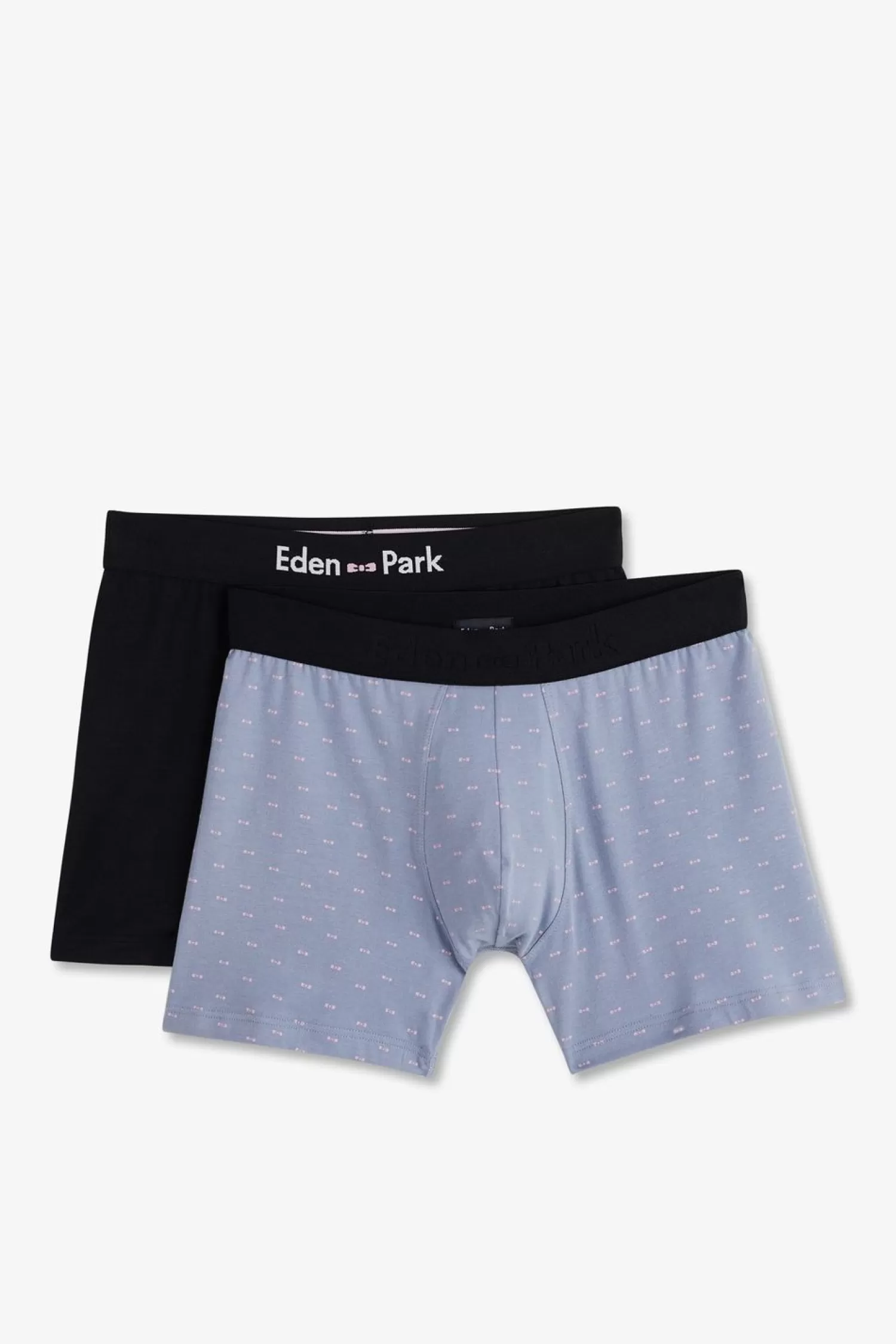 Eden Park Pack De 2 Boxers Bleu Uni Et Noeuds Papillon-Homme Sous-Vêtements