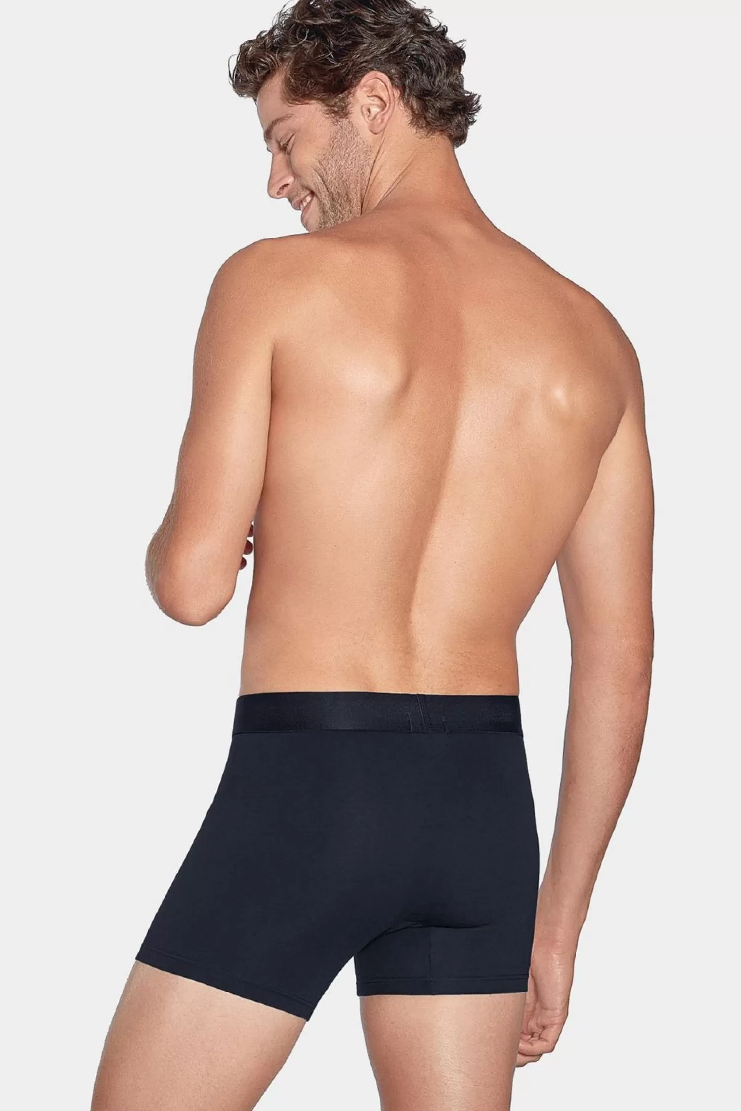 Eden Park Pack De 2 Boxers Bleu Uni Et Rose A Micro-Motifs Ep-Homme Sous-Vêtements