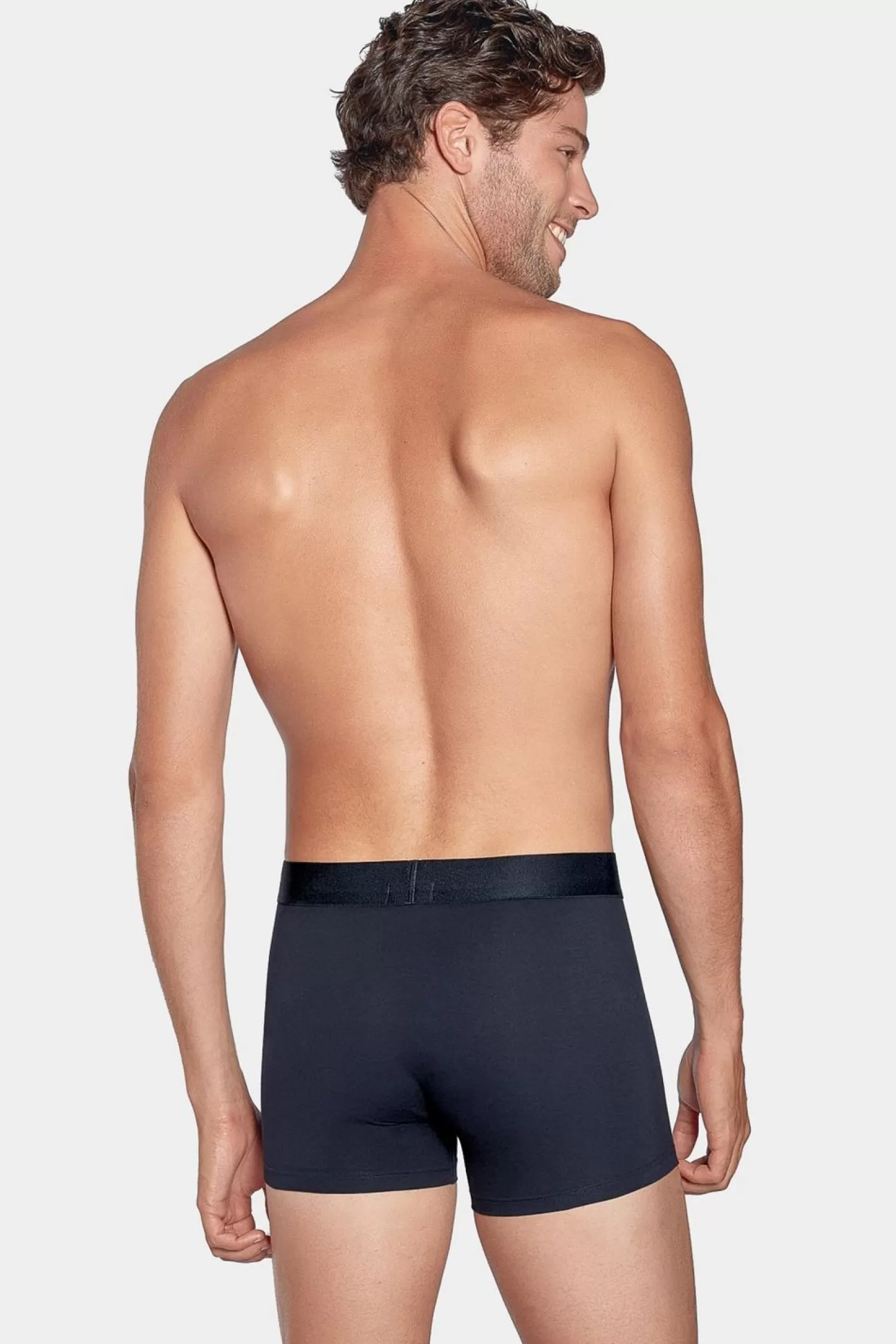 Eden Park Pack De 2 Boxers Rose Details Noeuds Papillons Et Bleu Marine Uni-Homme Sous-Vêtements