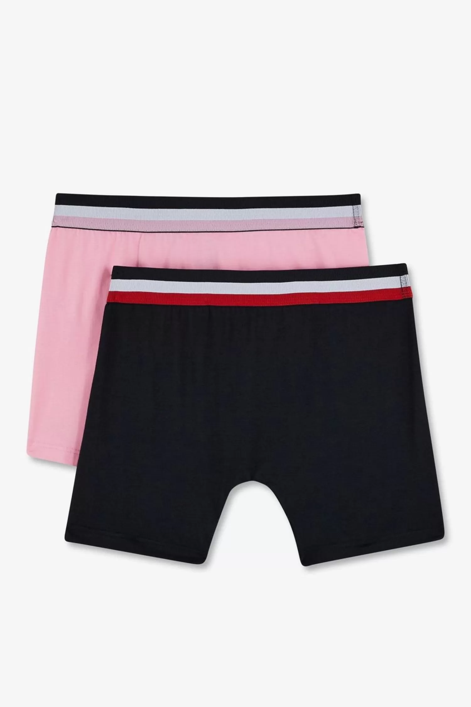 Eden Park Pack De 2 Boxers Rose Et Bleu Uni Ceinture Contrastante-Homme Sous-Vêtements