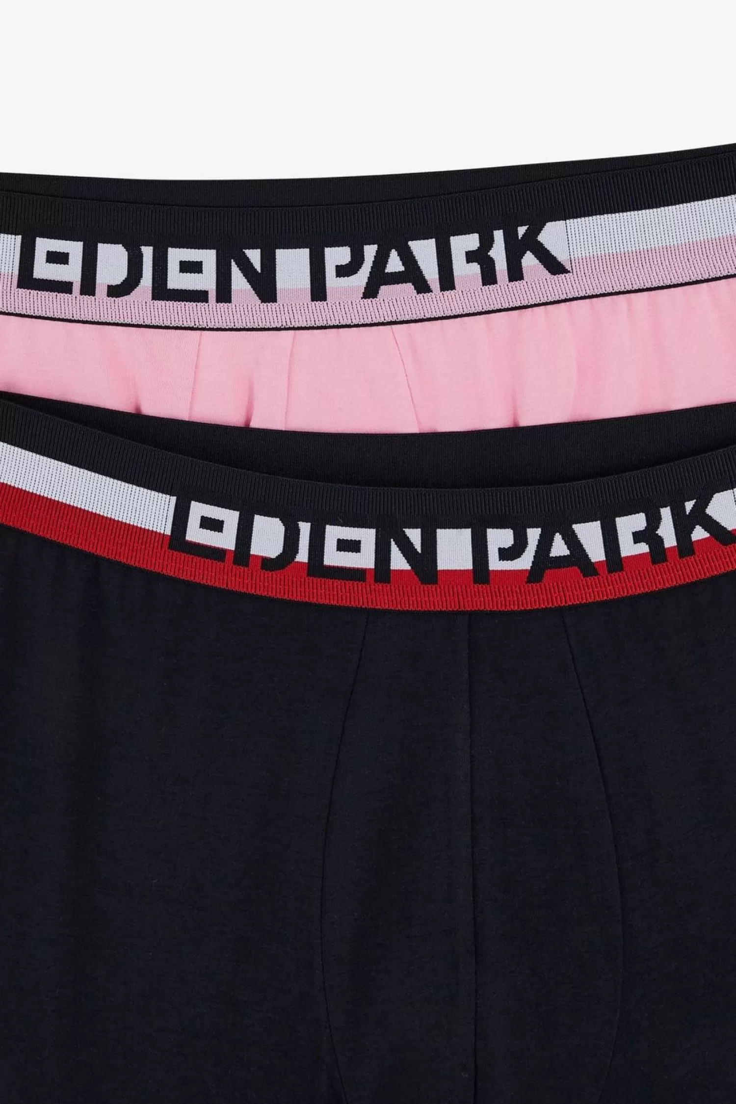 Eden Park Pack De 2 Boxers Rose Et Bleu Uni Ceinture Contrastante-Homme Sous-Vêtements