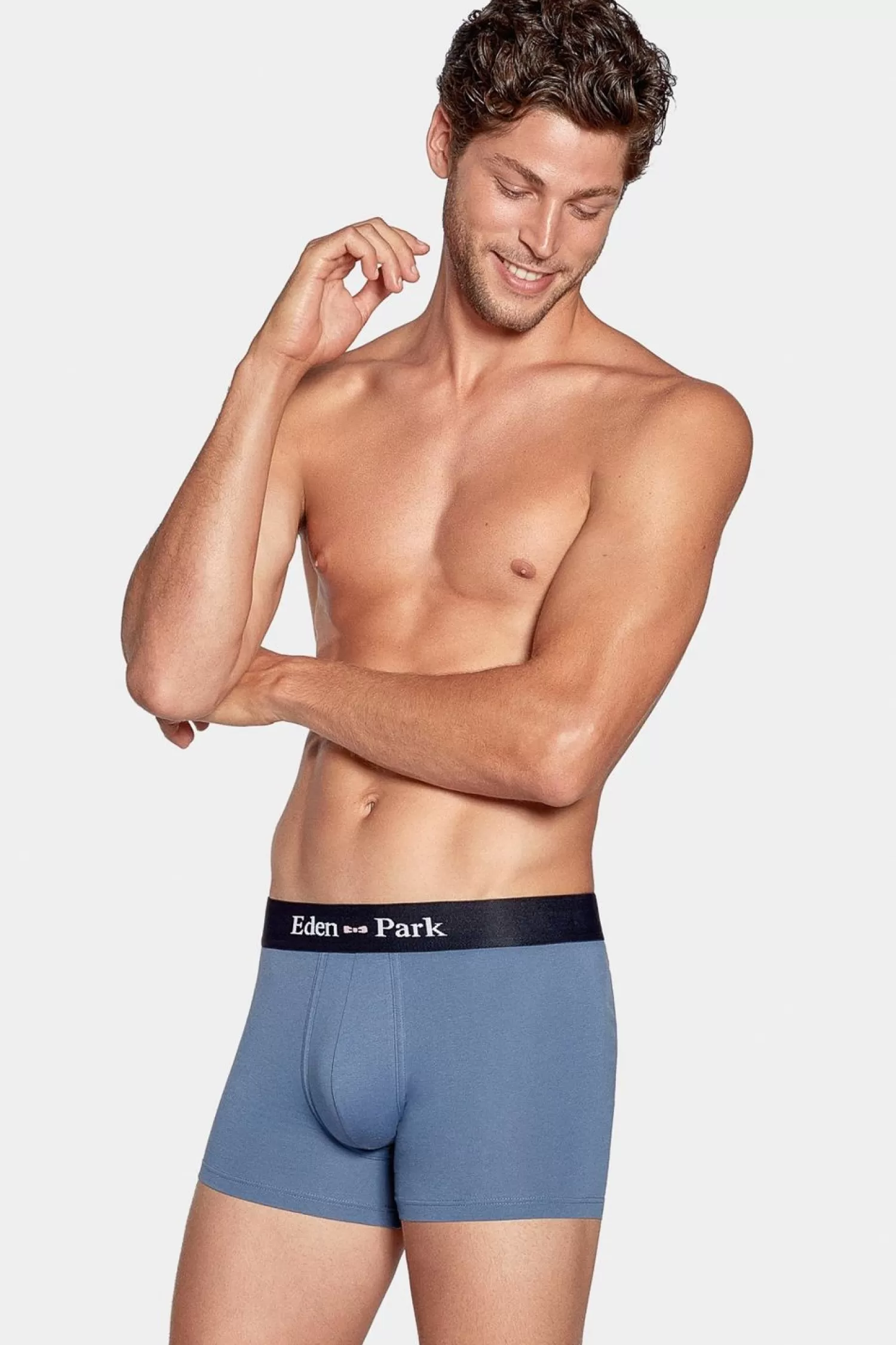 Eden Park Pack De 2 Boxers Uni Bleu Clair Et Noir-Homme Sous-Vêtements