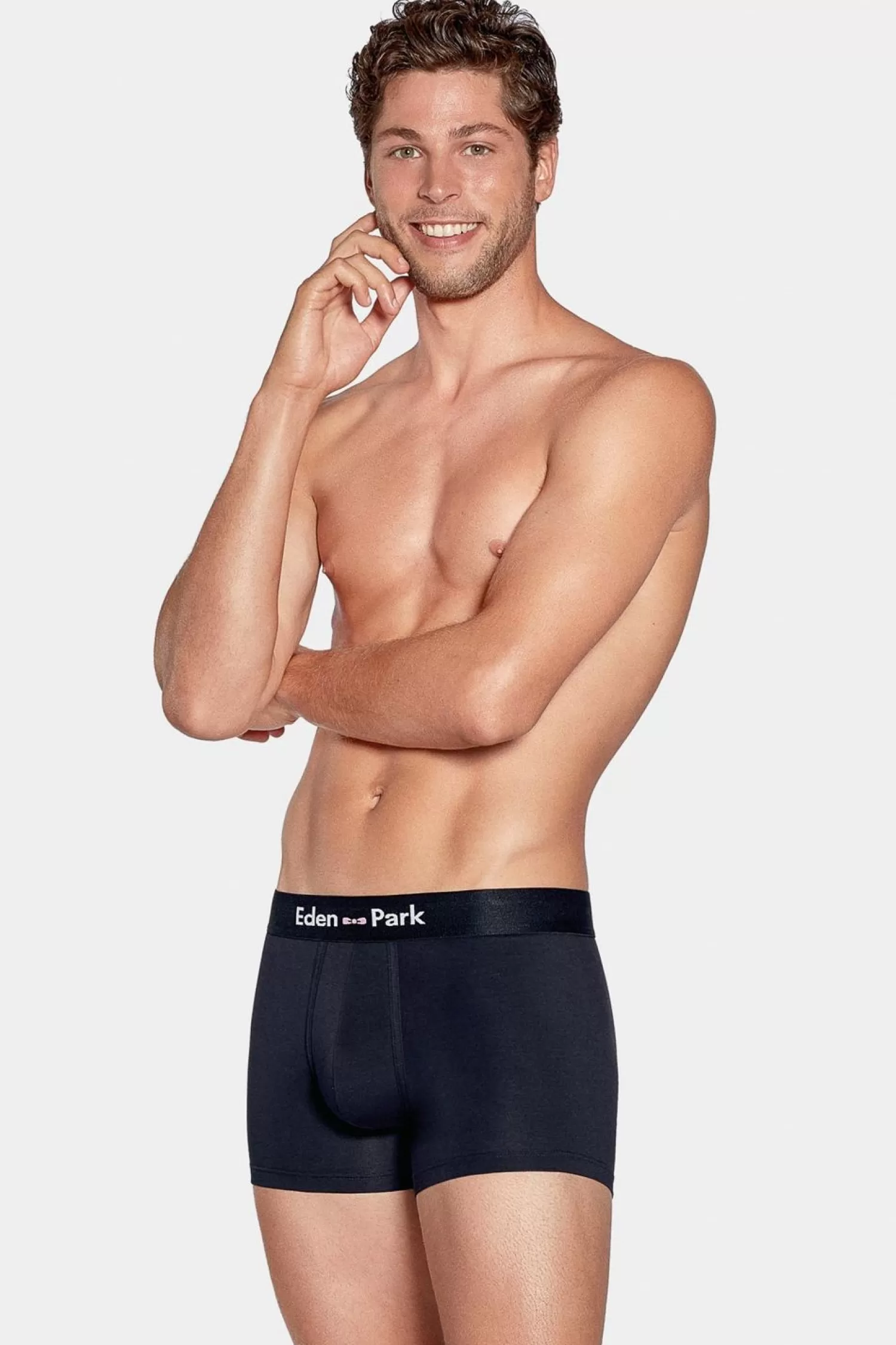 Eden Park Pack De 2 Boxers Uni Bleu Clair Et Noir-Homme Sous-Vêtements