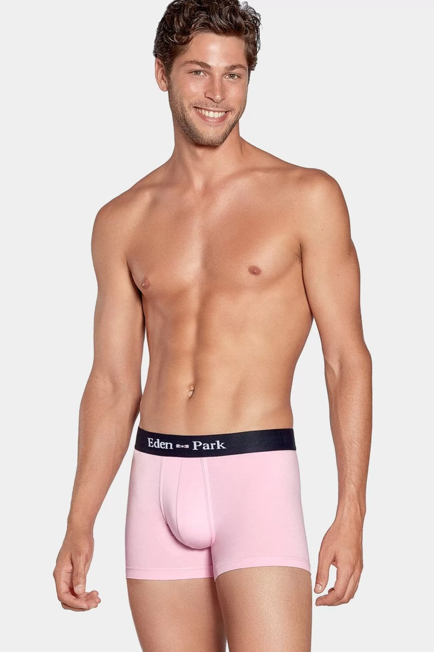 Eden Park Pack De 2 Boxers Uni Rose Et Bleu Marine-Homme Sous-Vêtements