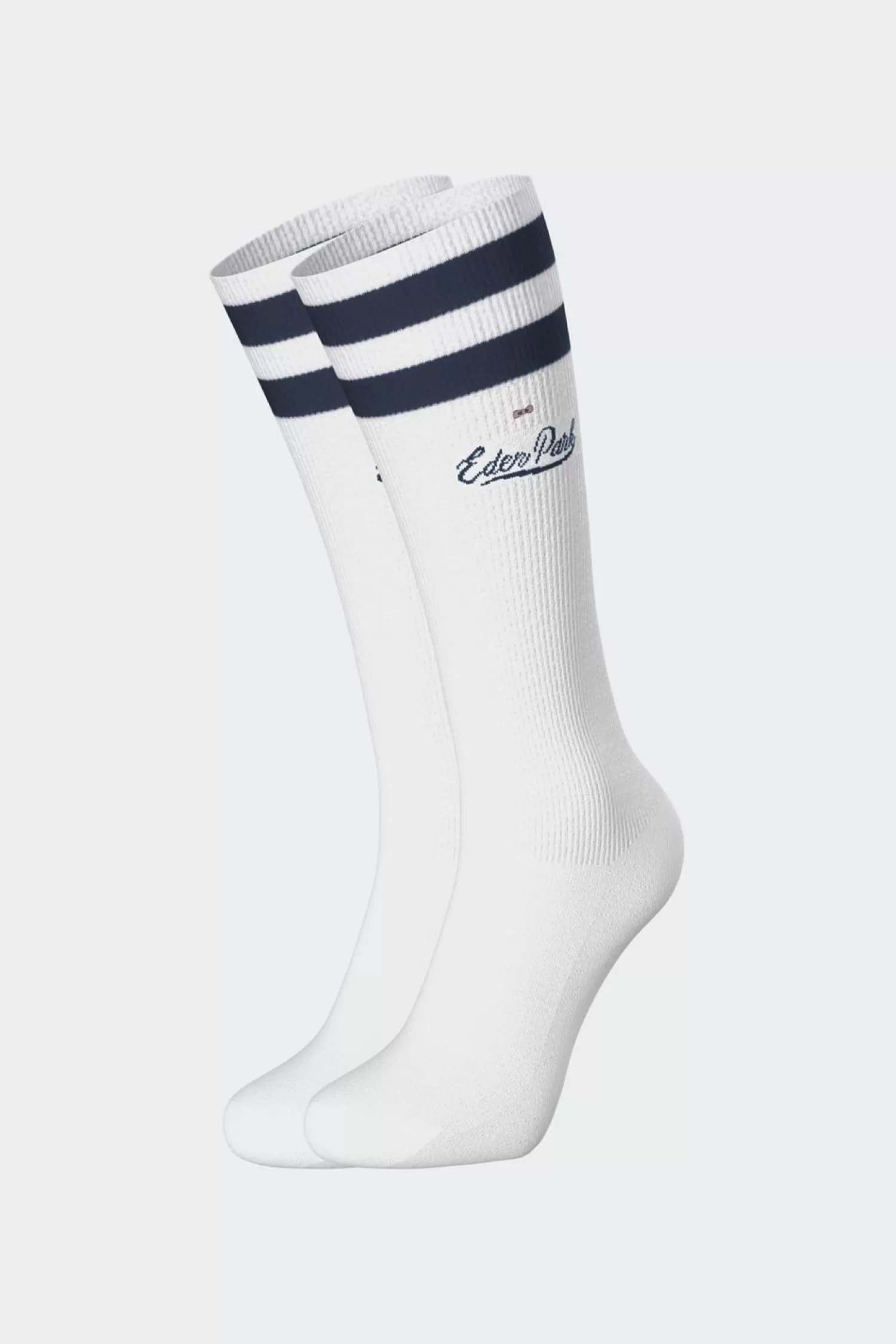 Eden Park Paire De Chaussettes Blanches Inscription Varsity En Coton Stretch-Homme Chaussettes