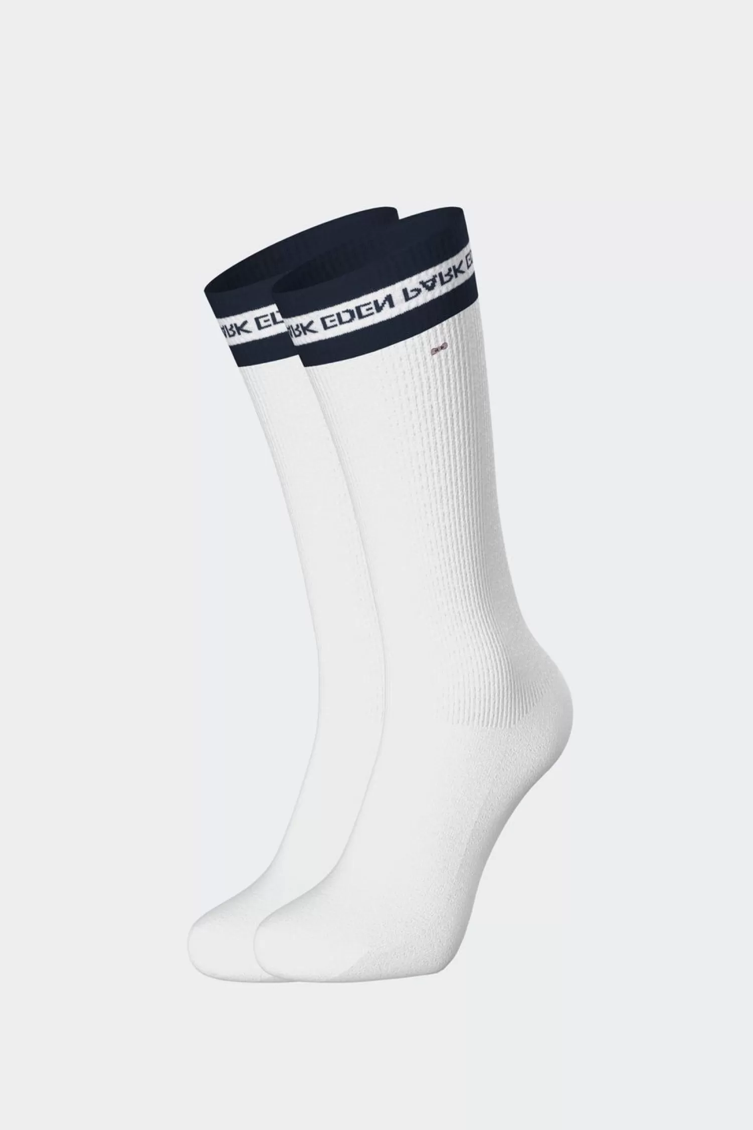 Eden Park Paire De Chaussettes Blanches Siglees En Coton Stretch-Homme Chaussettes