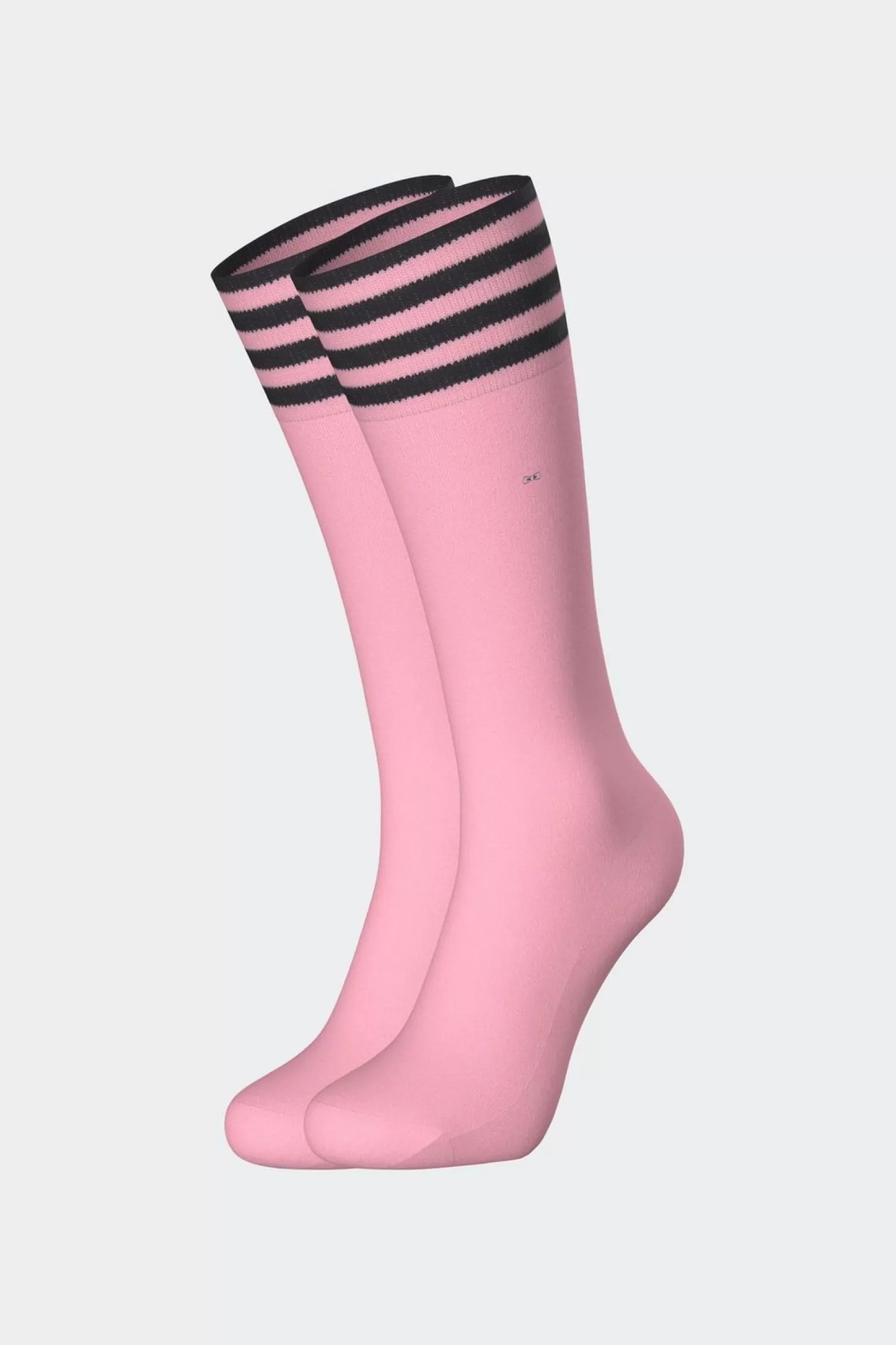 Eden Park Paire De Chaussettes Roses A Bords Rayes En Coton Stretch-Homme Chaussettes