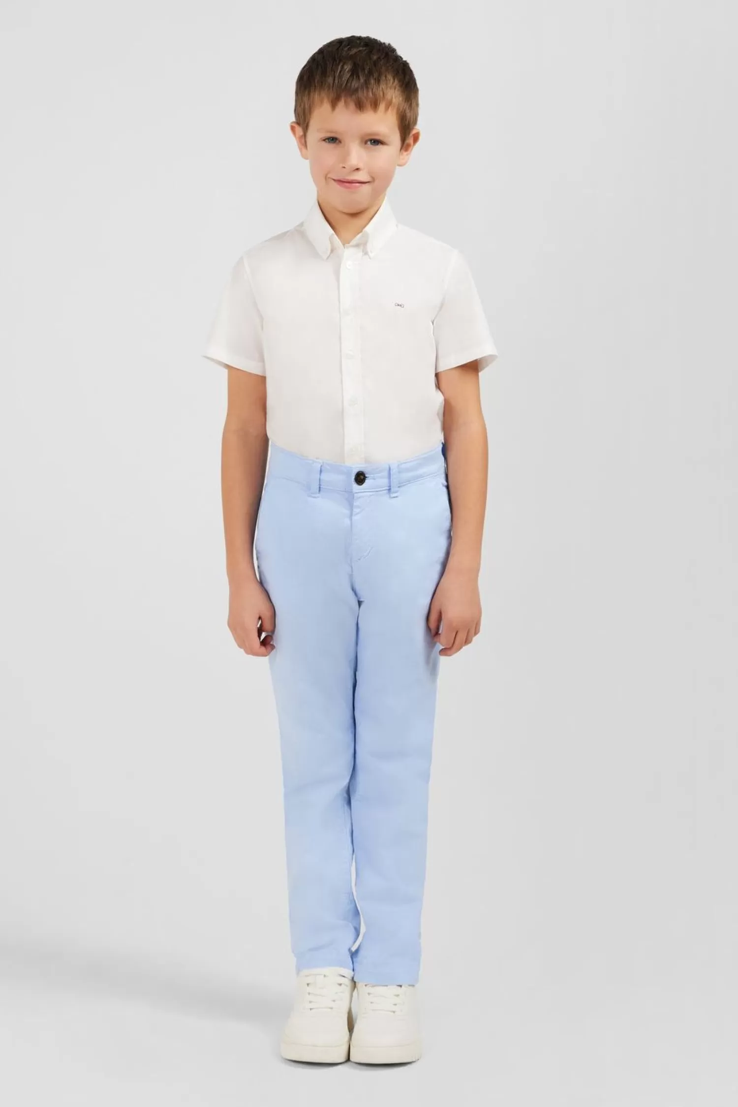 Eden Park Pantalon Chino Bleu Ciel En Coton Stretch-Enfant Enfant