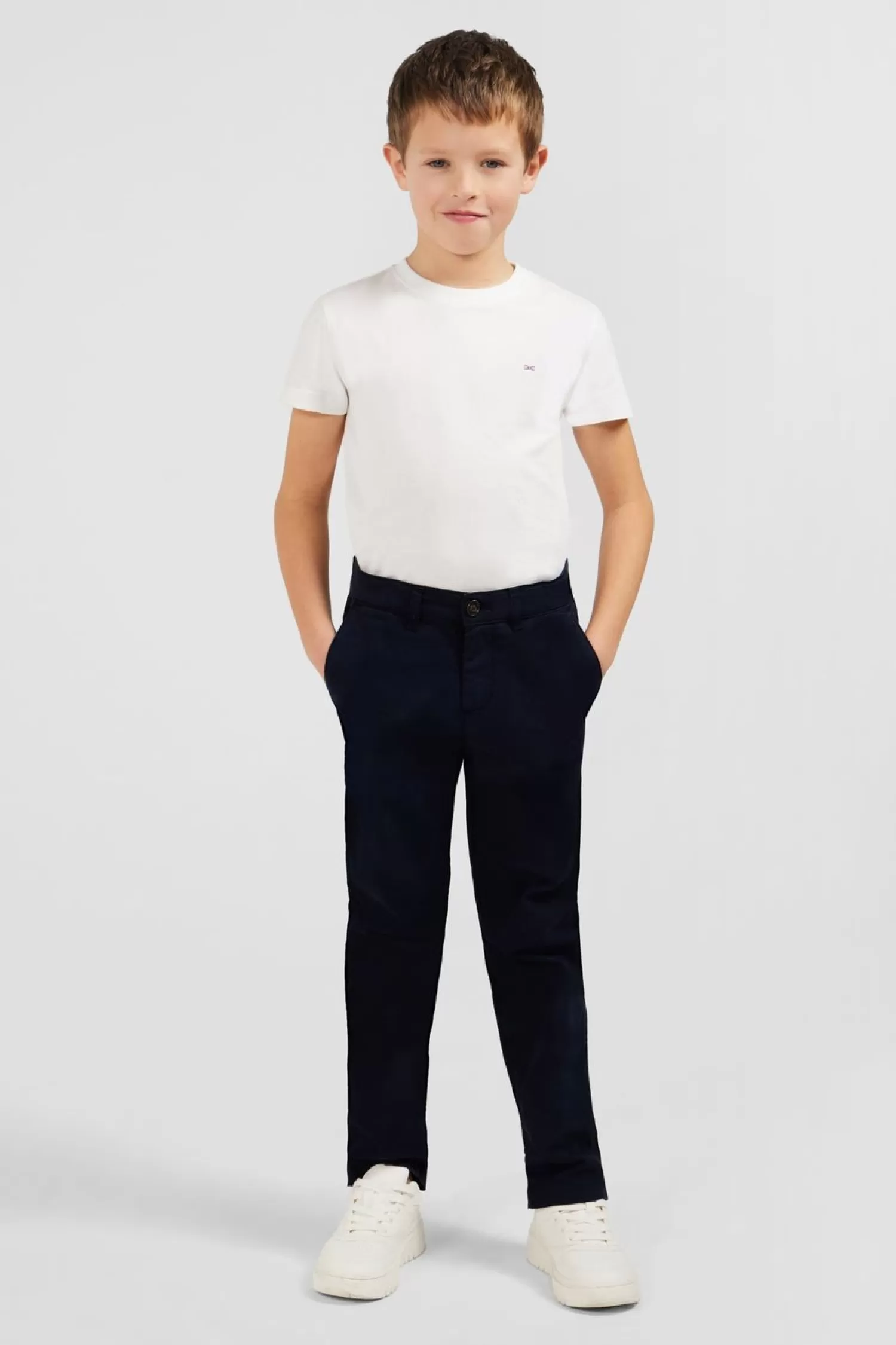 Eden Park Pantalon Chino Marine En Coton Stretch-Enfant Enfant