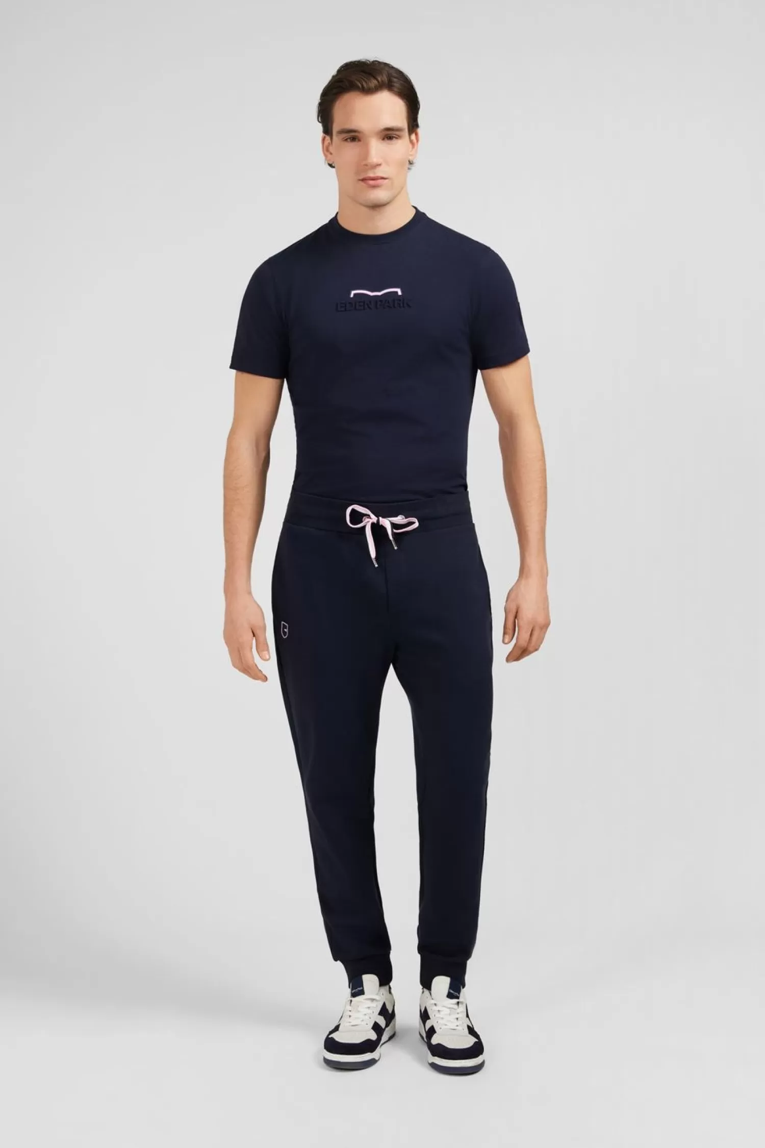 Eden Park Pantalon De Jogging Bleu Marine Uni-Homme Pantalons