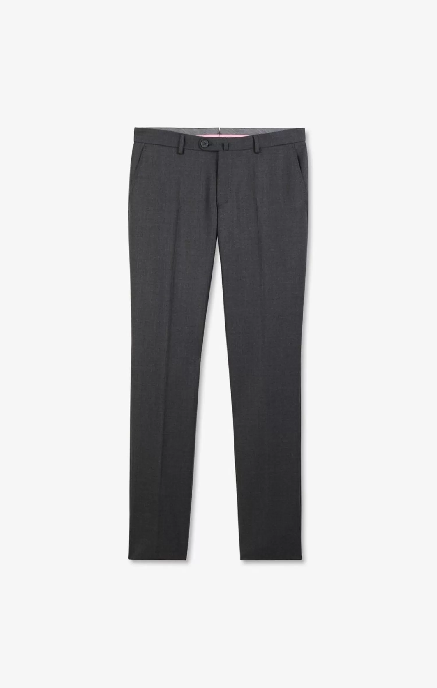 Eden Park Pantalon Slim Gris En Laine A Plis Casses-Homme Pantalons