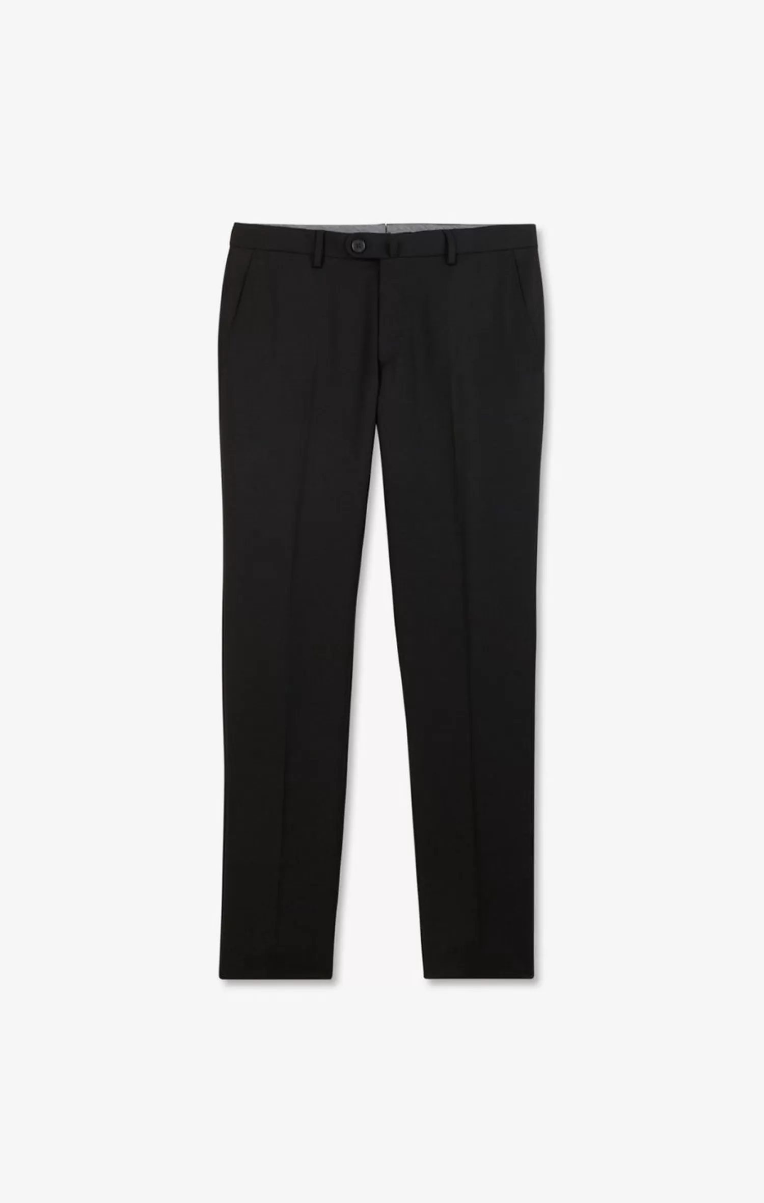 Eden Park Pantalon Slim Noir En Laine A Plis Casses-Homme Pantalons