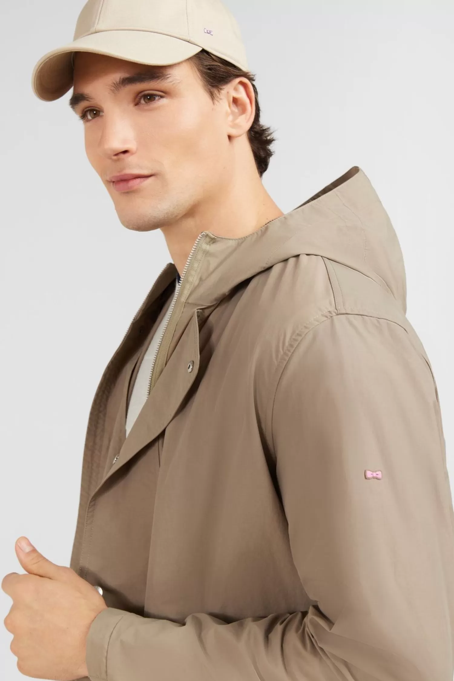 Eden Park Parka A Capuche En Toile De Coton Melange Beige-Homme Manteaux Et Vestes