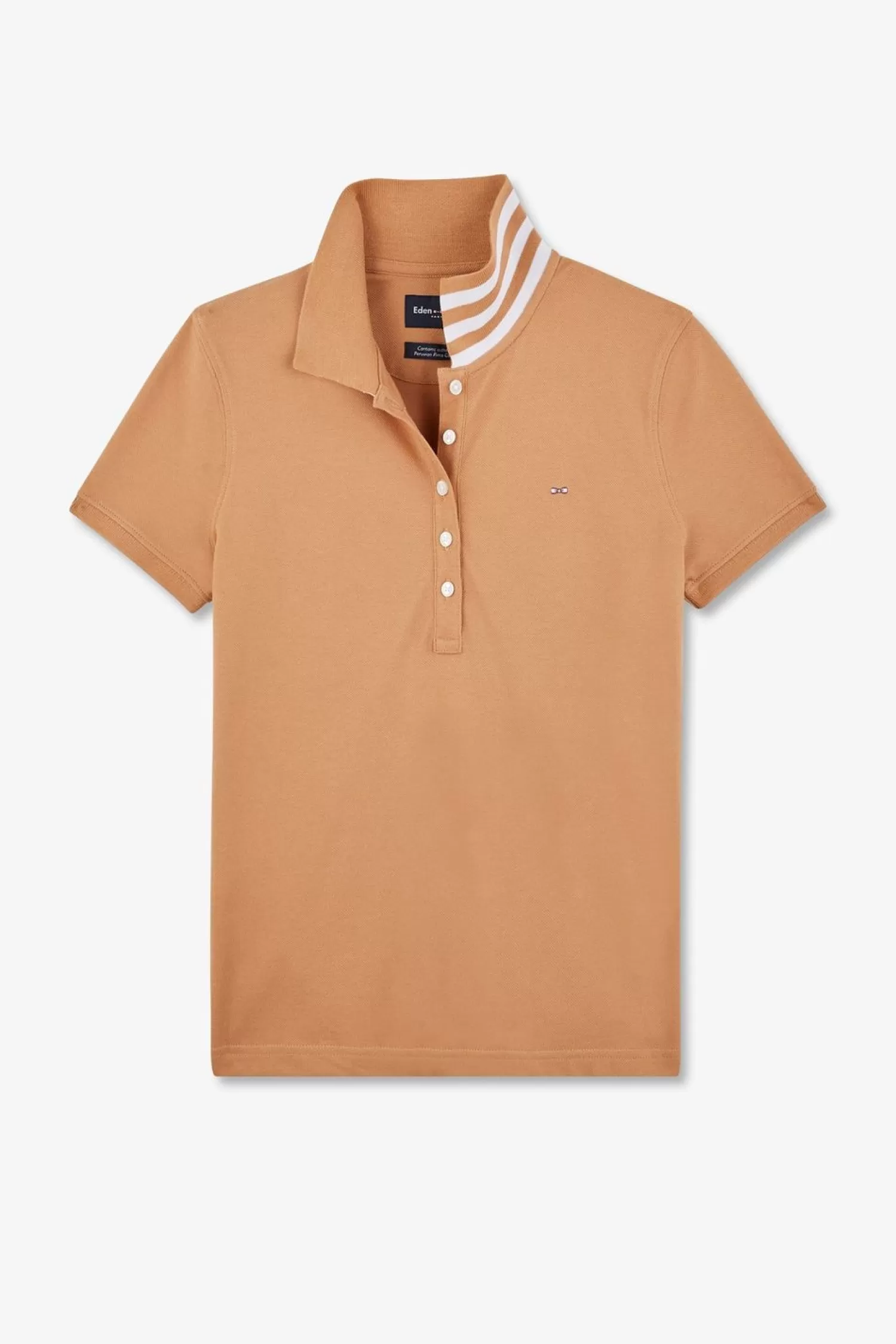 Eden Park Polo Beige Manches Courtes En Coton Pima-Femme Polos