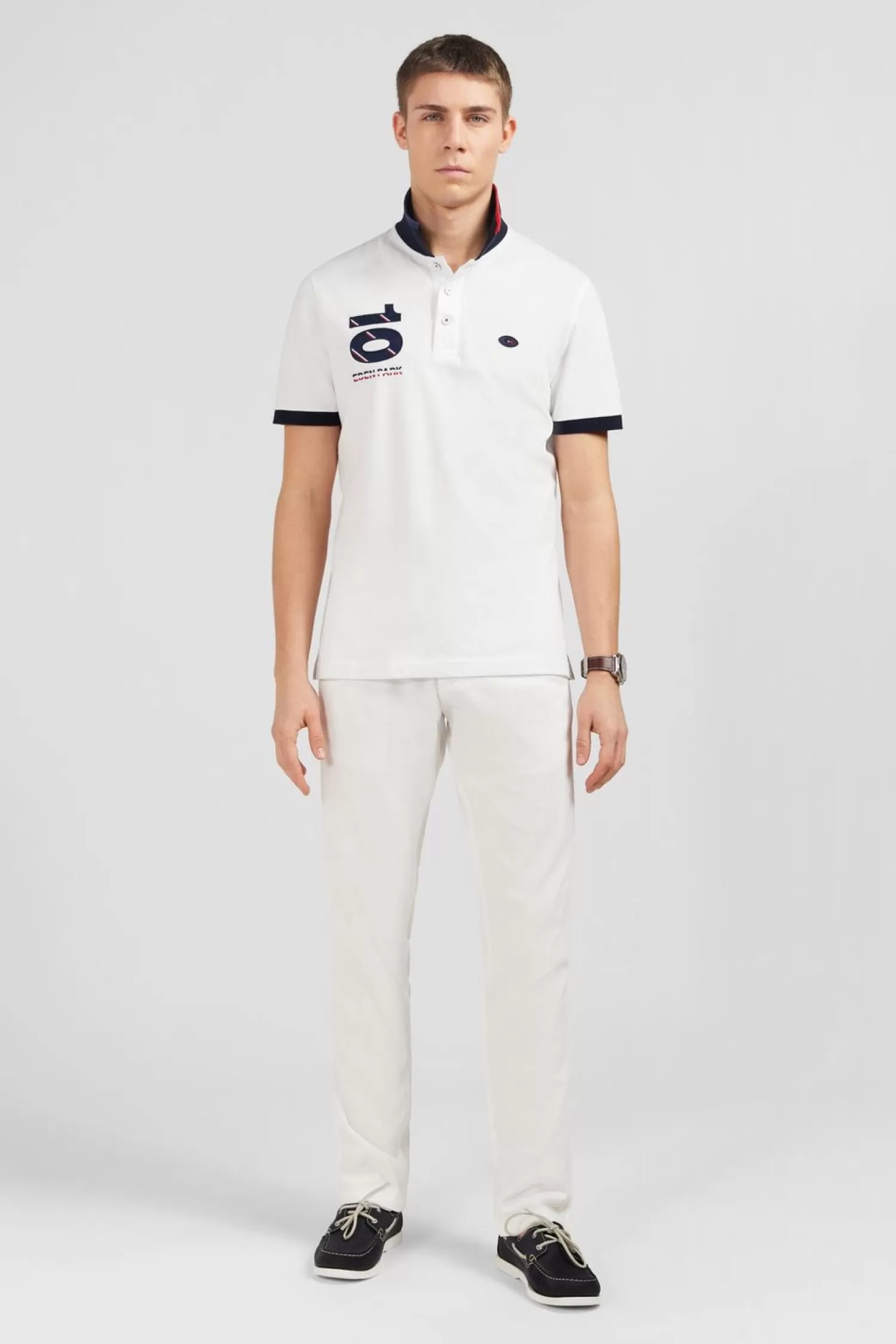 Eden Park Polo Blanc A Manches Courtes Xv De France-Homme Polos