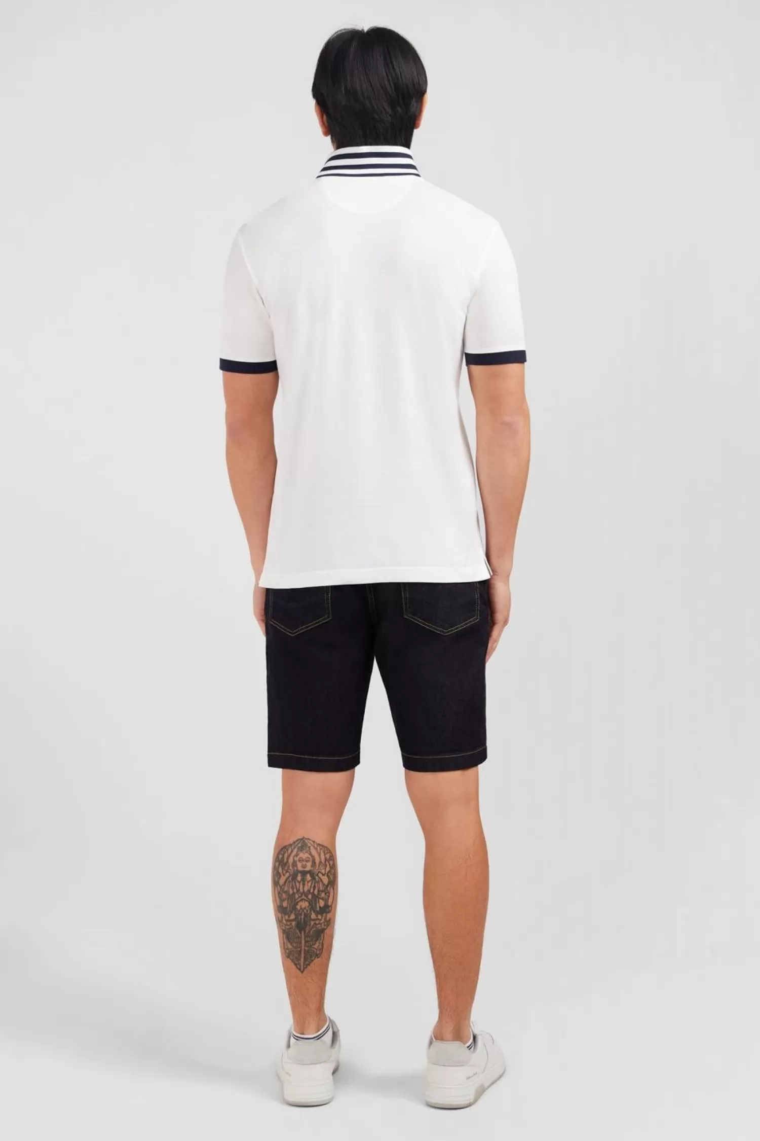 Eden Park Polo Blanc En Coton Pima Avec Details Contrastes-Homme Polos