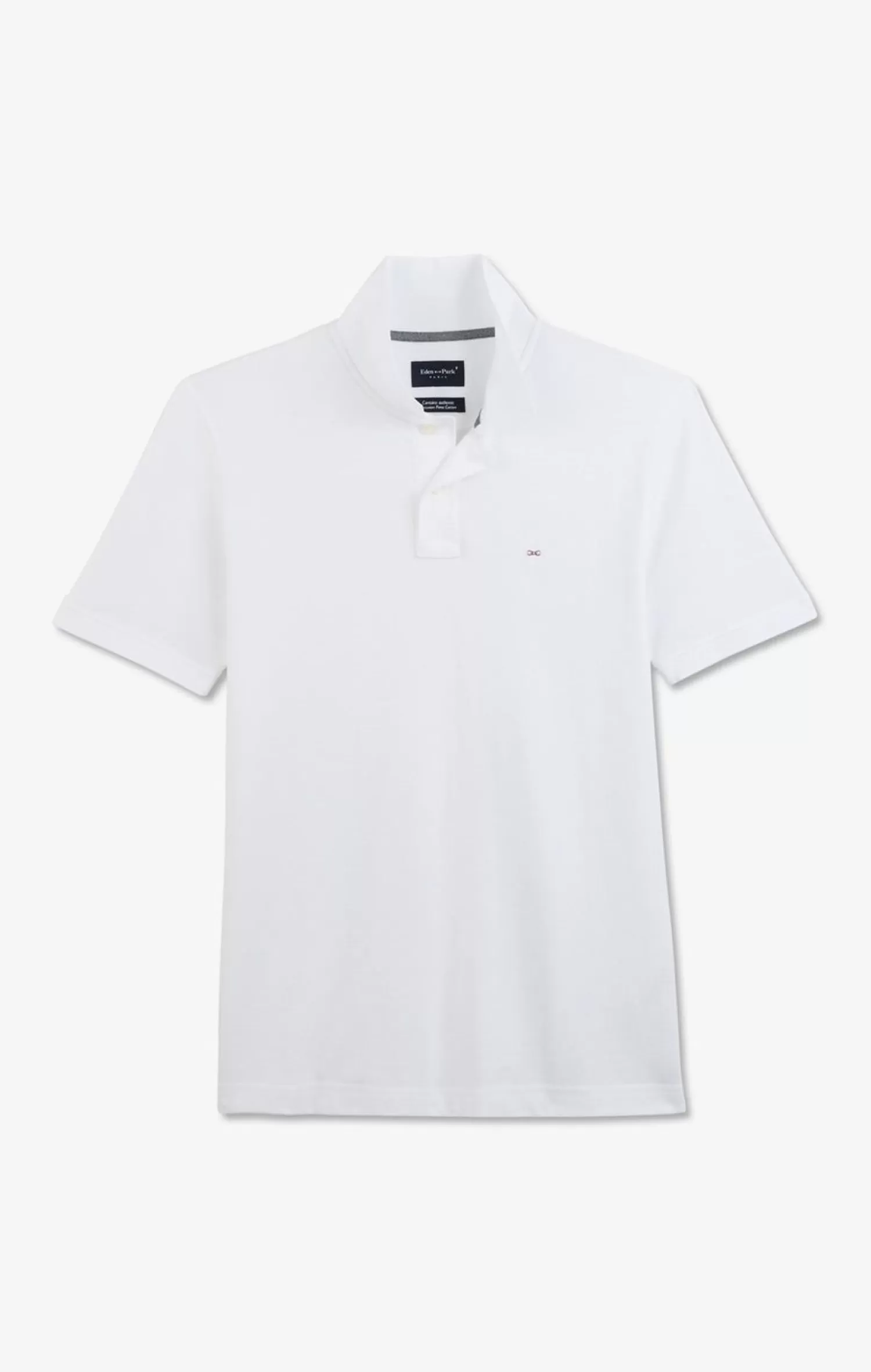 Eden Park Polo Blanc En Coton Pima Stretch-Homme Polos