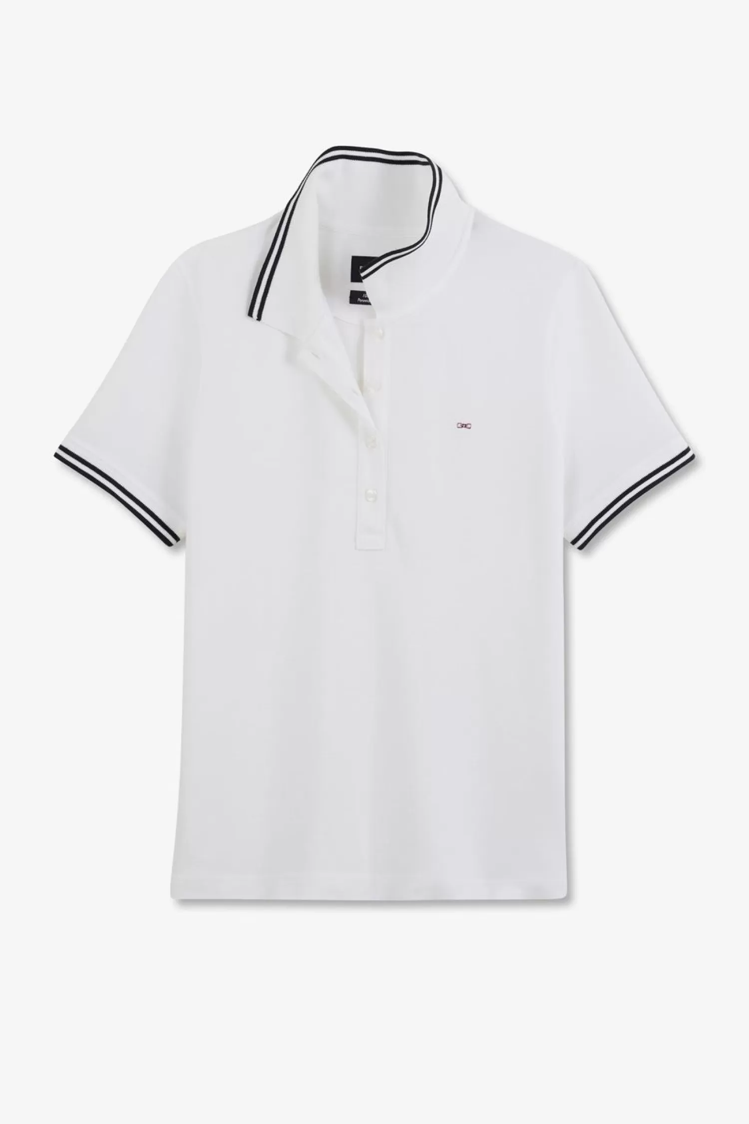 Eden Park Polo Blanc Manches Courtes En Coton Pima-Femme Polos