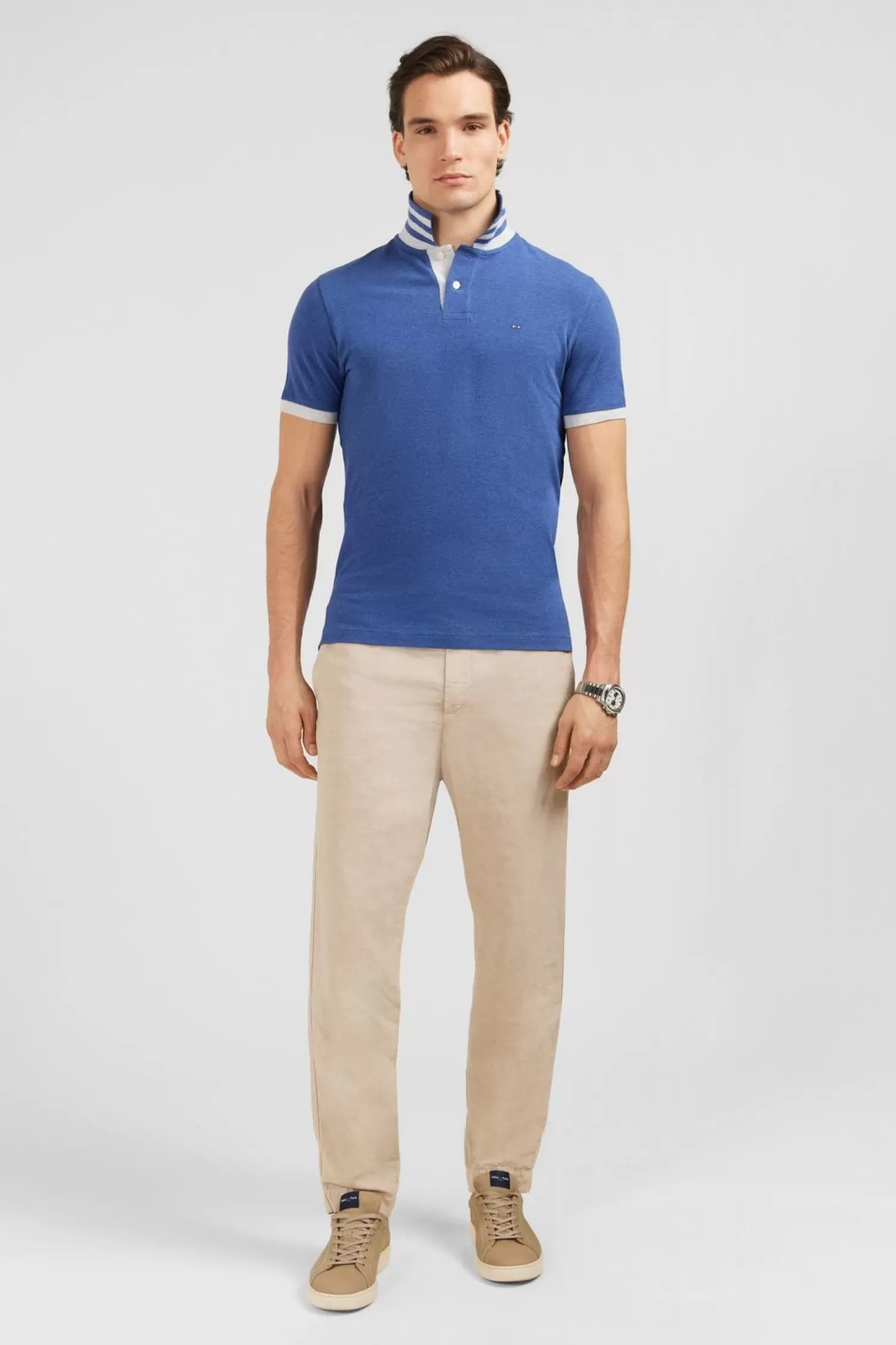 Eden Park Polo Bleu A Manches Courtes-Homme Polos