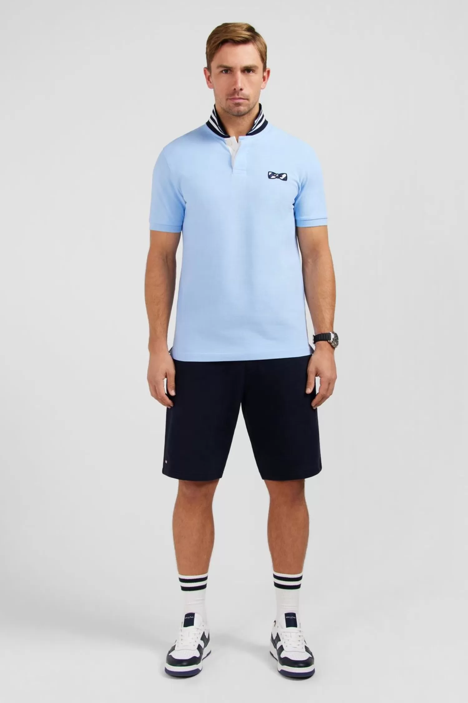 Eden Park Polo Bleu Clair A Manches Courtes-Homme Polos