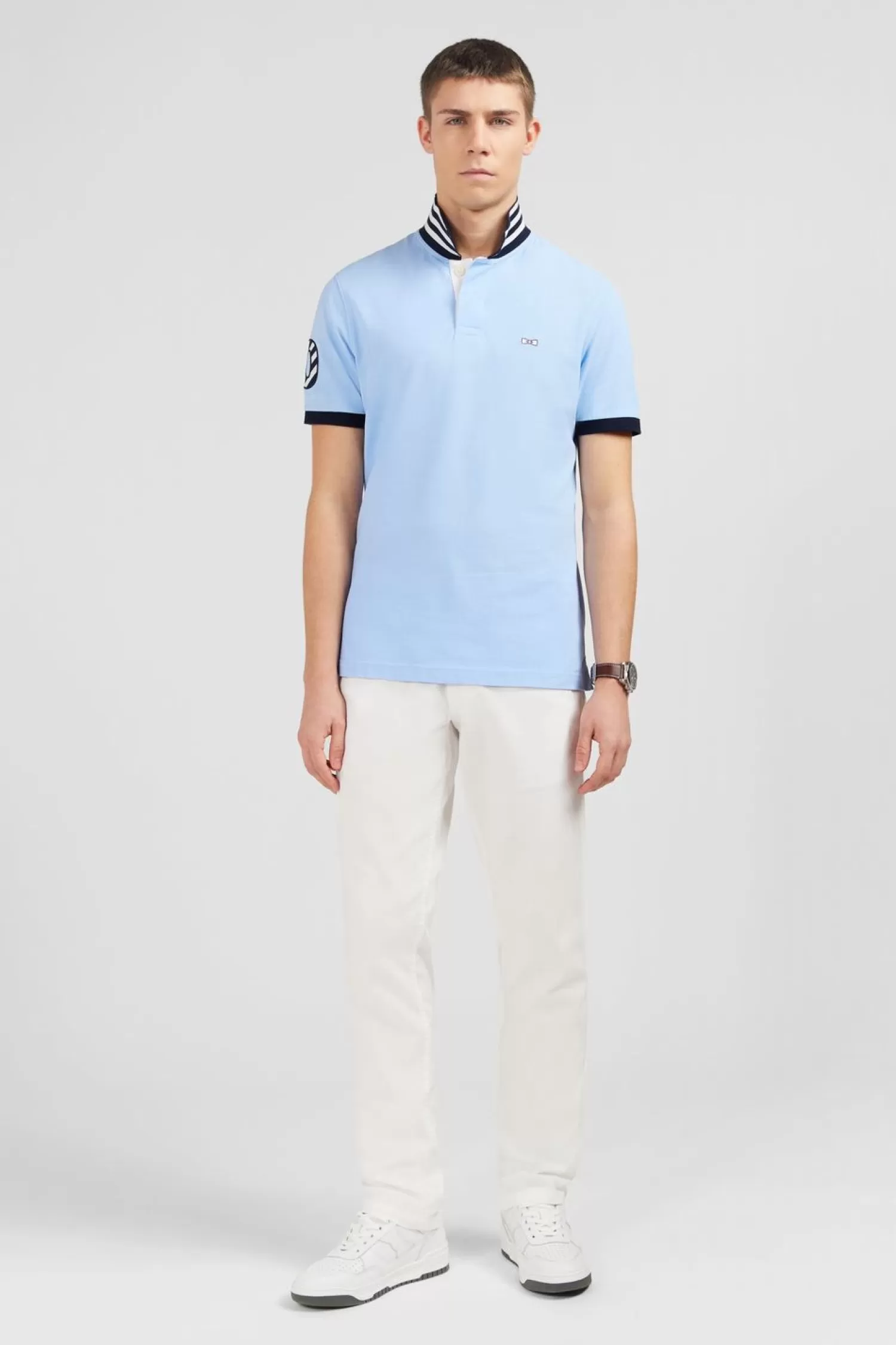 Eden Park Polo Bleu Clair A Manches Courtes Numero 10-Homme Polos