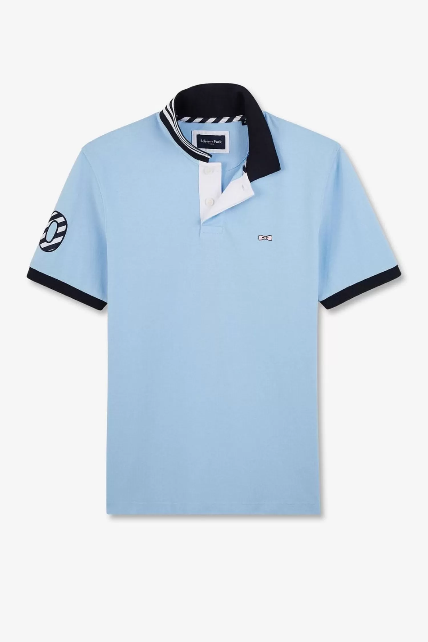 Eden Park Polo Bleu Clair A Manches Courtes Numero 10-Homme Polos