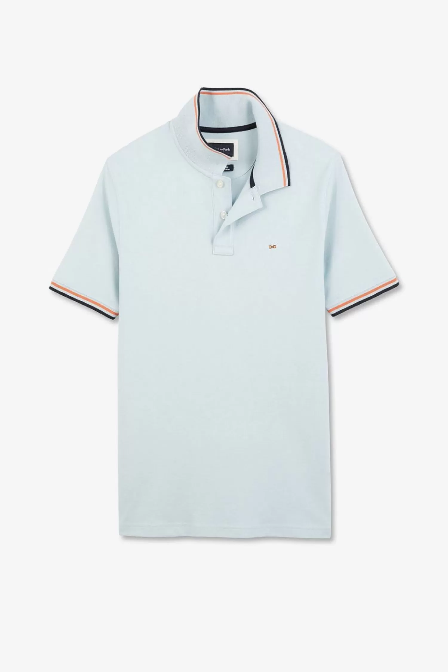 Eden Park Polo Bleu Clair En Coton Pima-Homme Polos