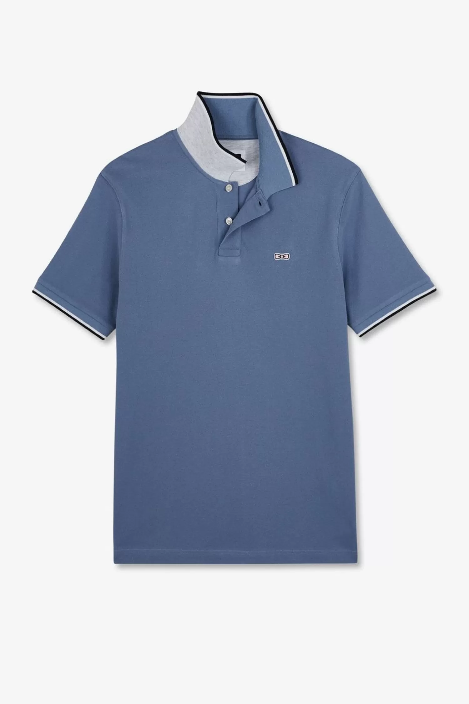 Eden Park Polo Bleu Clair Manches Courtes Uni-Homme Polos